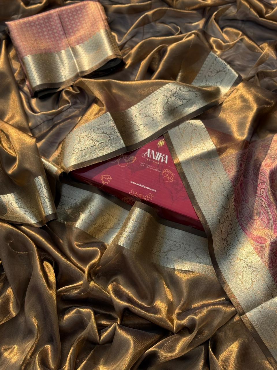 Anika's Bronze Tissue Silk Saree-BTS18 - Image 11