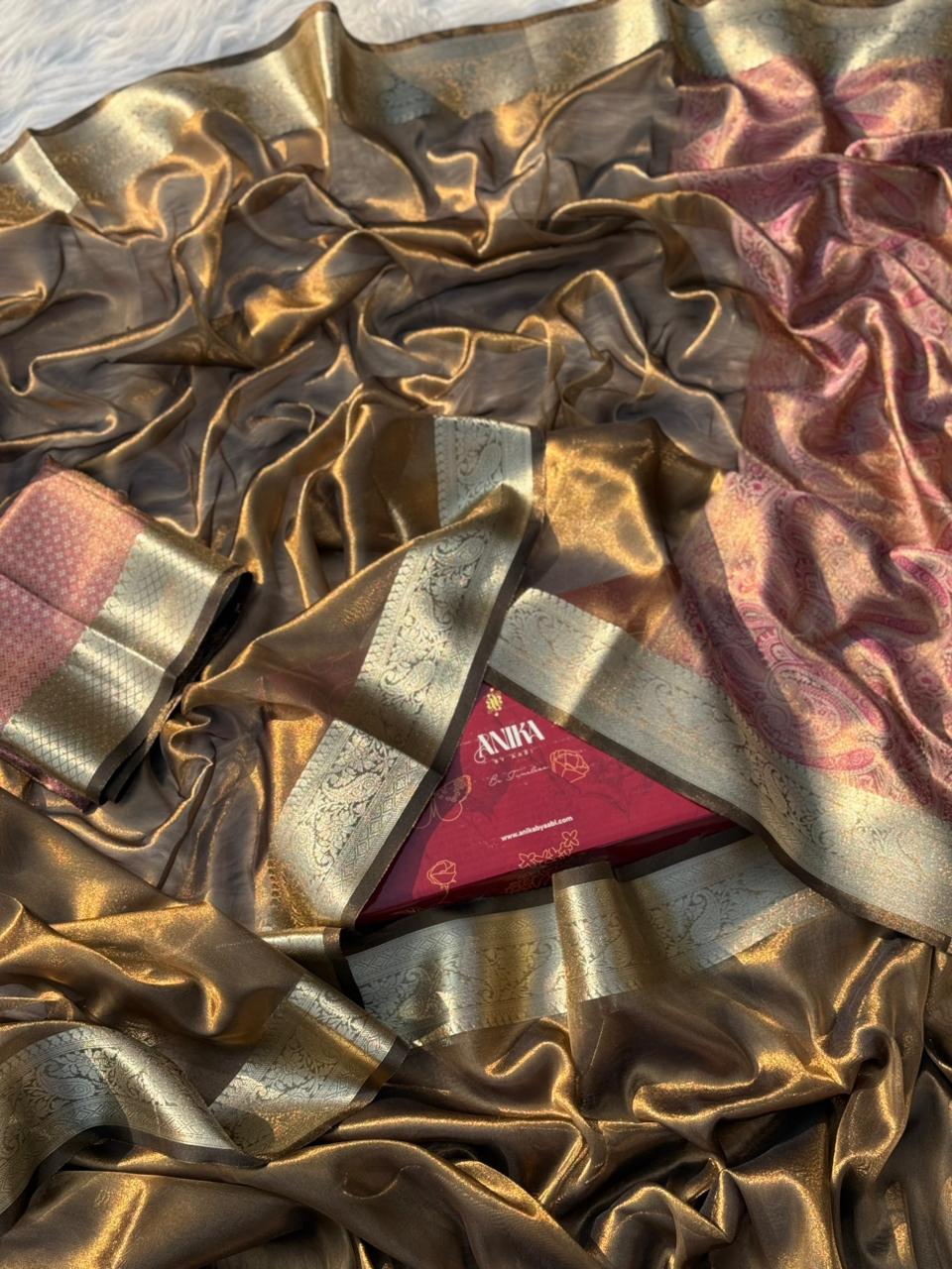 Anika's Bronze Tissue Silk Saree-BTS18 - Image 13