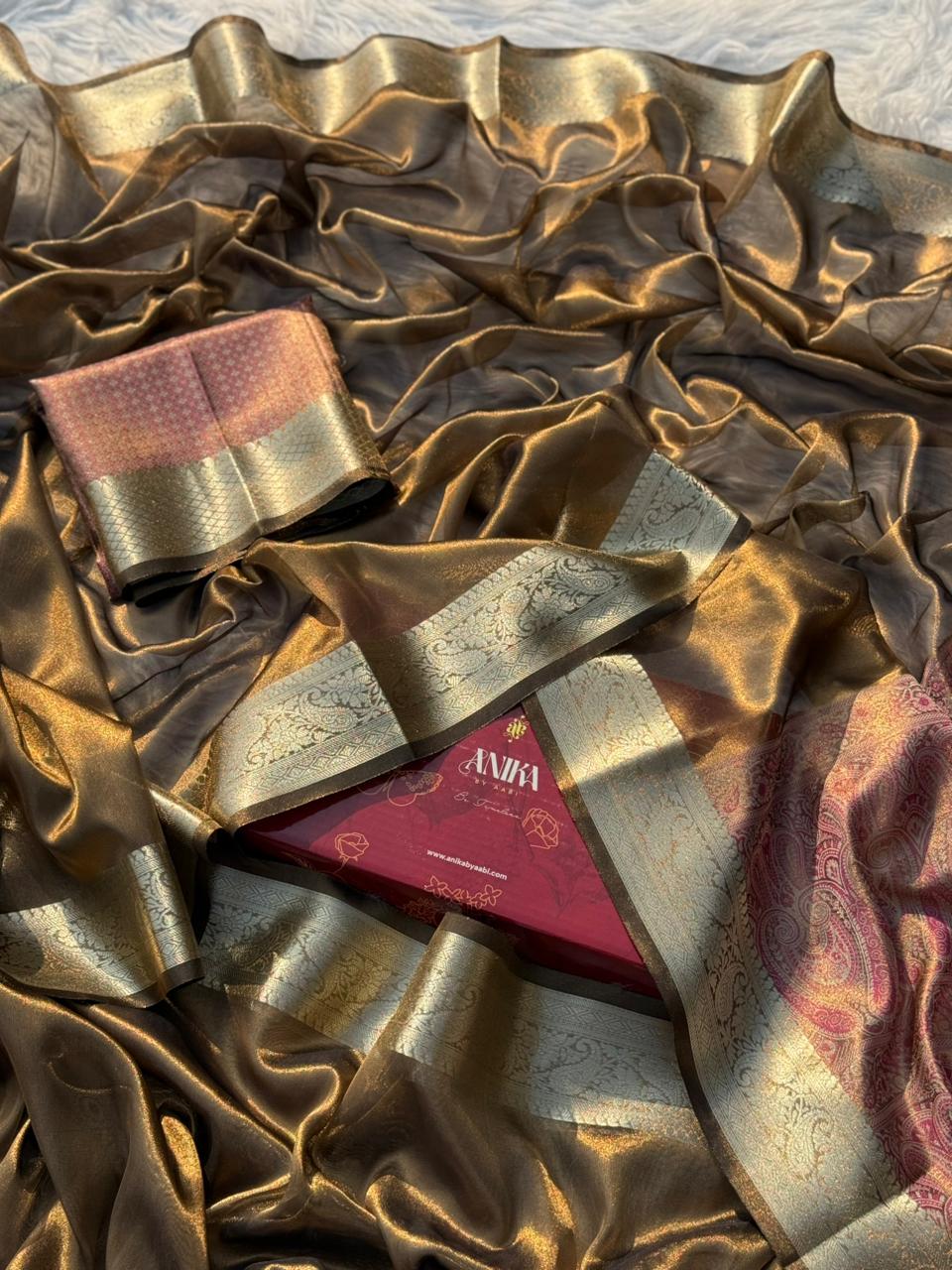 Anika's Bronze Tissue Silk Saree-BTS18 - Image 14
