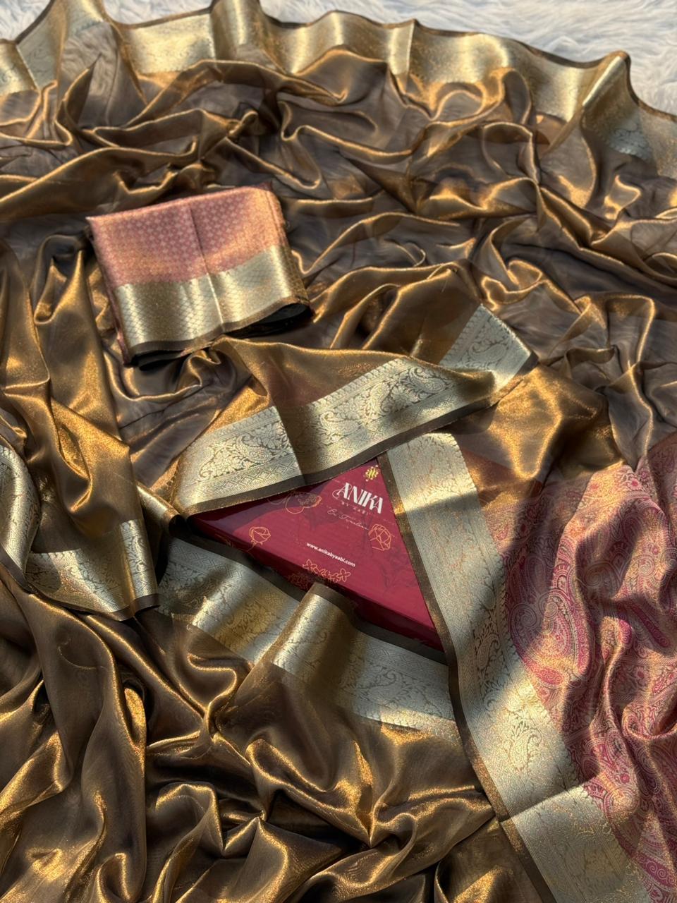 Anika's Bronze Tissue Silk Saree-BTS18 - Image 15
