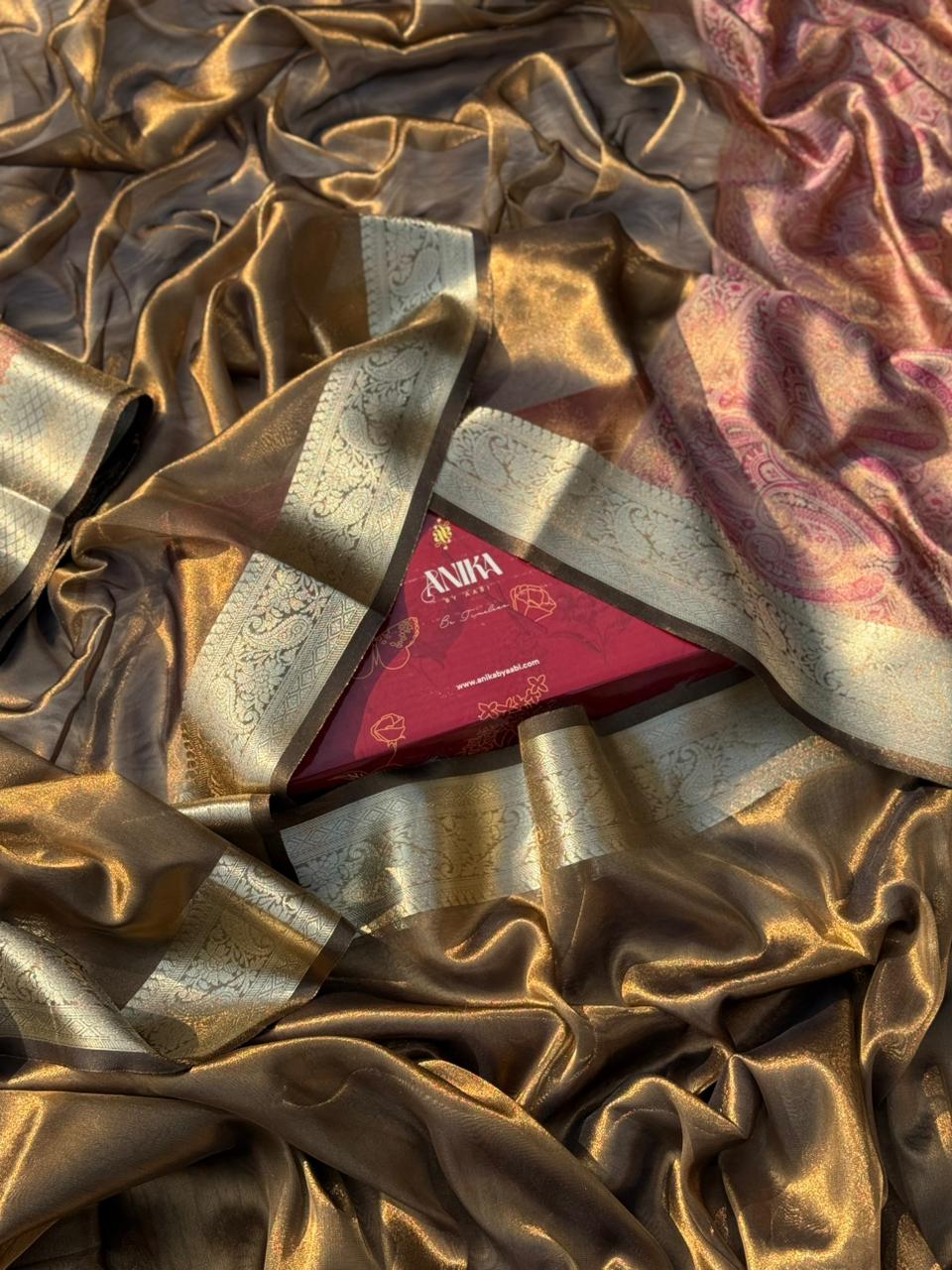 Anika's Bronze Tissue Silk Saree-BTS18 - Image 17