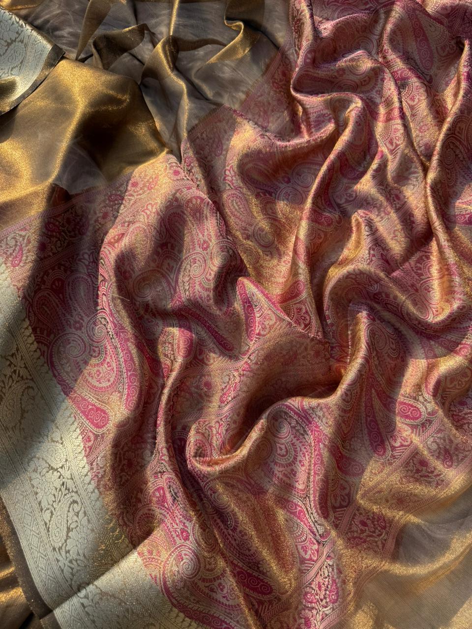 Anika's Bronze Tissue Silk Saree-BTS18 - Image 4