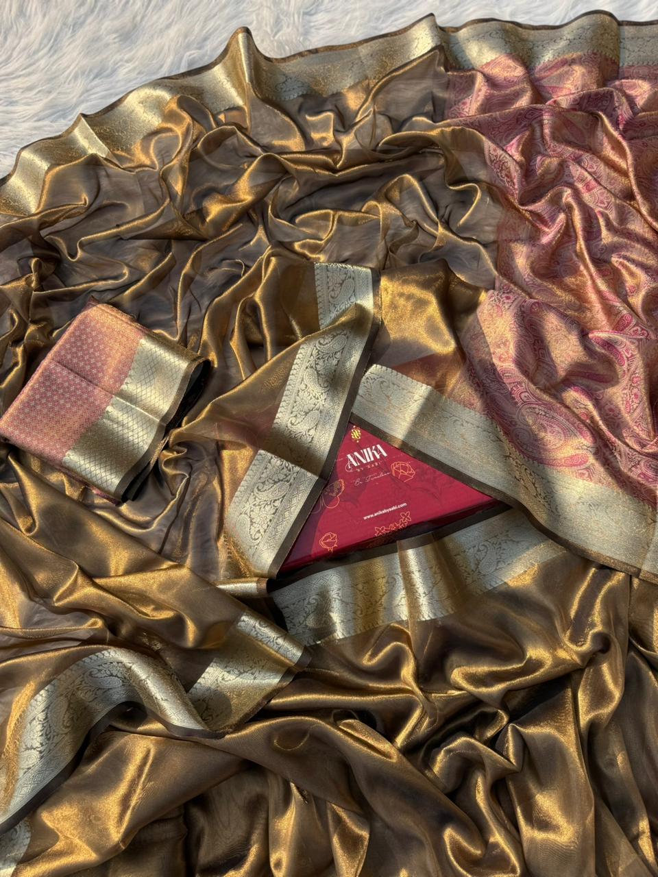 Anika's Bronze Tissue Silk Saree-BTS18 - Image 5