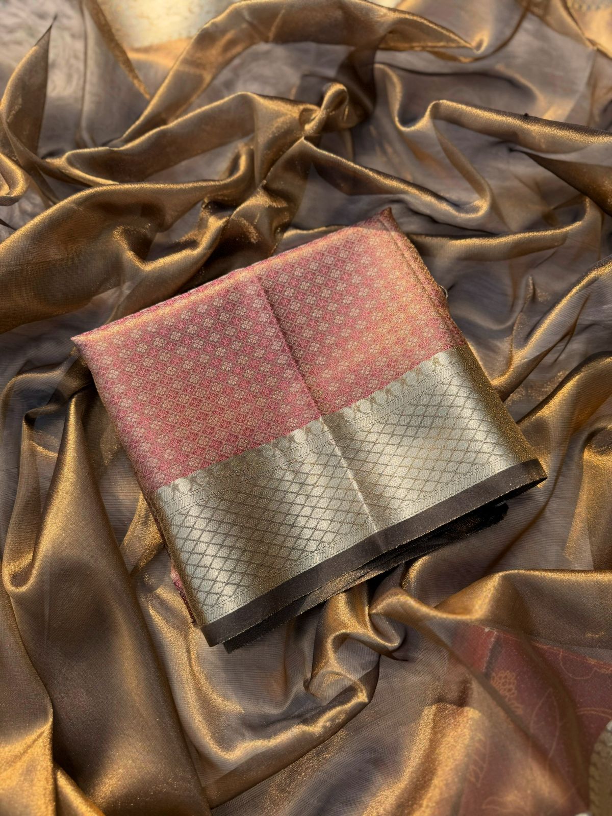 Anika's Bronze Tissue Silk Saree-BTS18 - Image 7