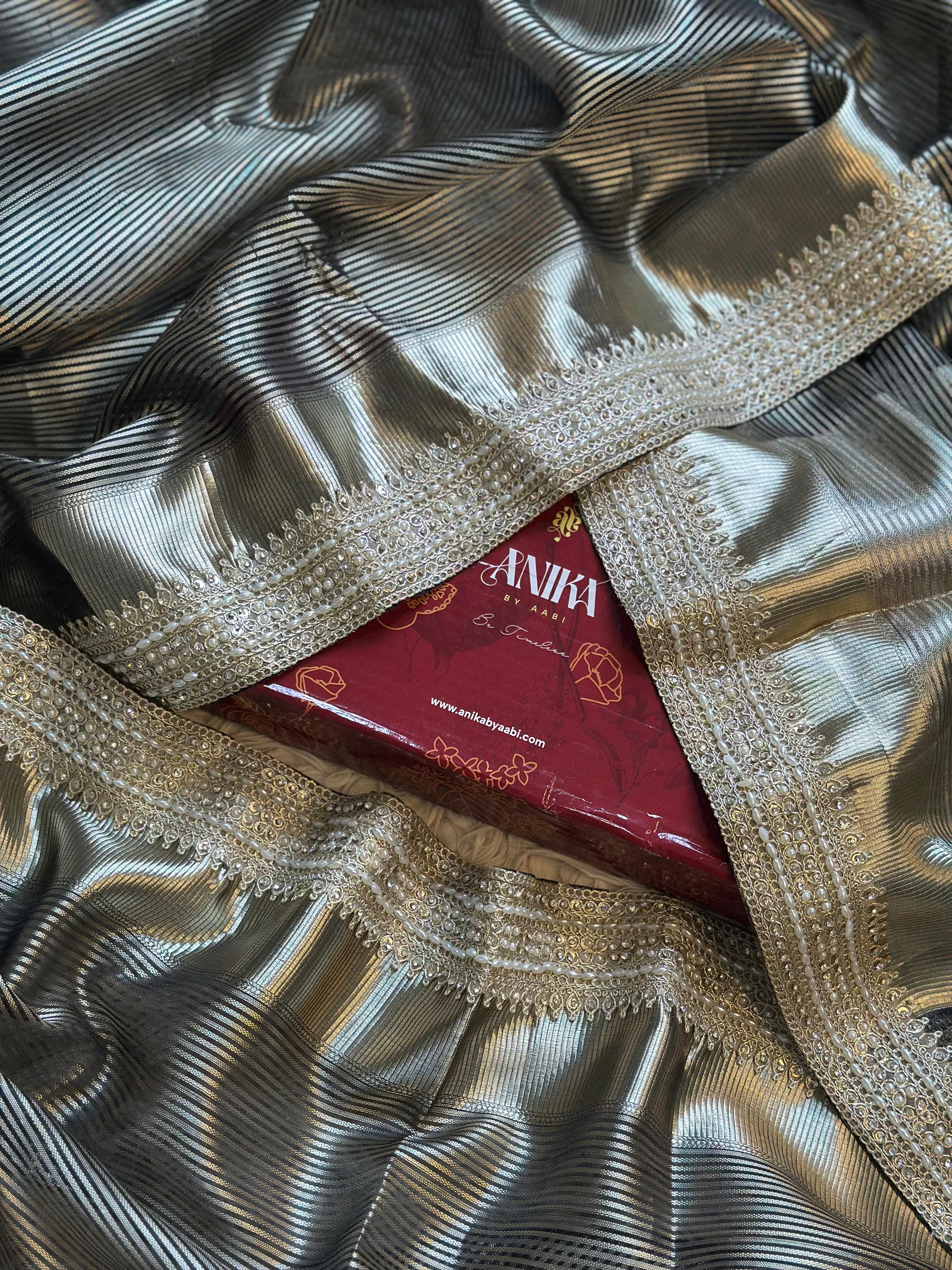 SONAKSHI - TISSUE LUXE - Banarasi silk saree in BLACK - EXCLUSIVE EDIT - Image 6