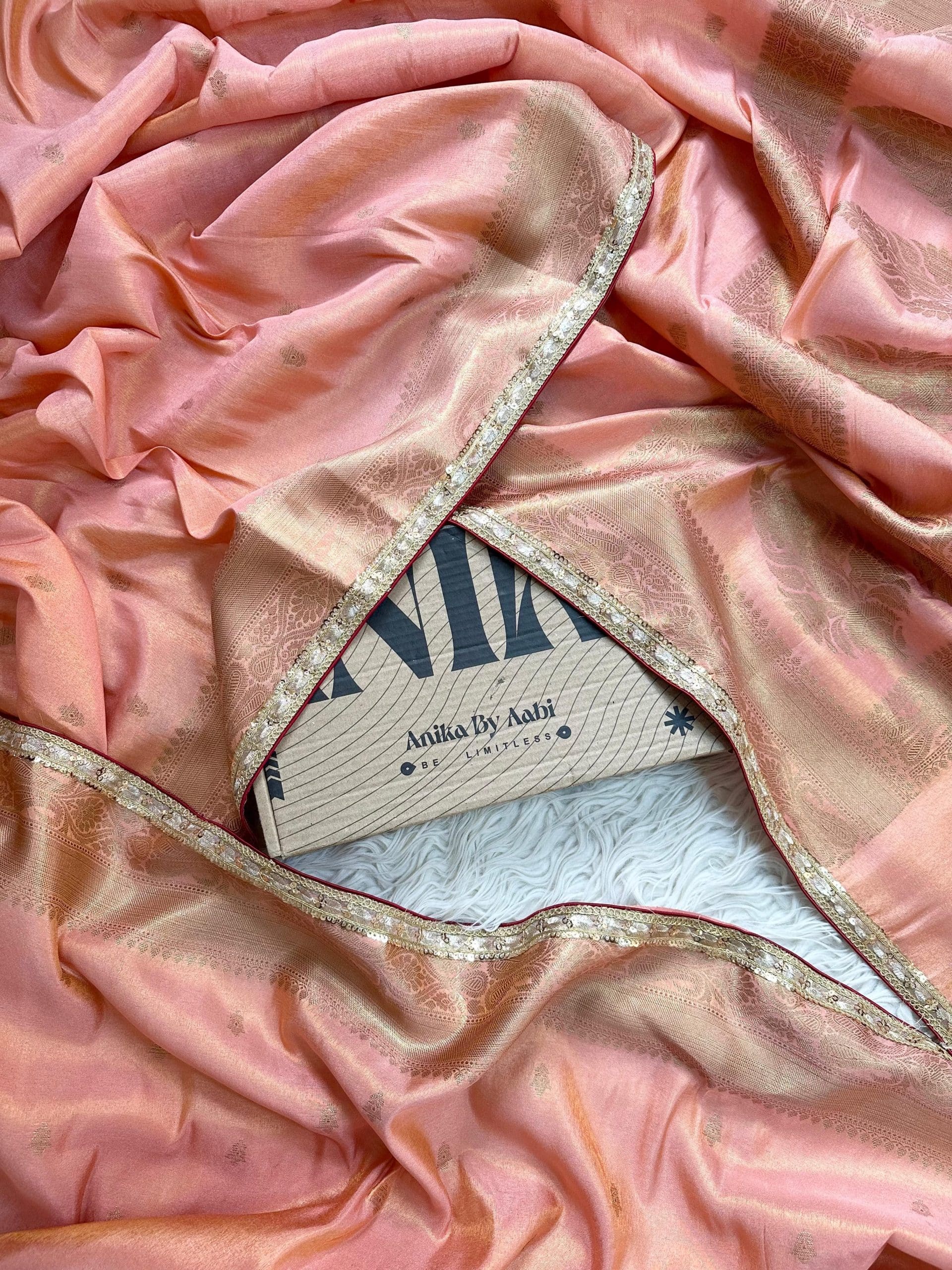 ADITI-PEACH BRIDAL EDIT SAREE - Image 5