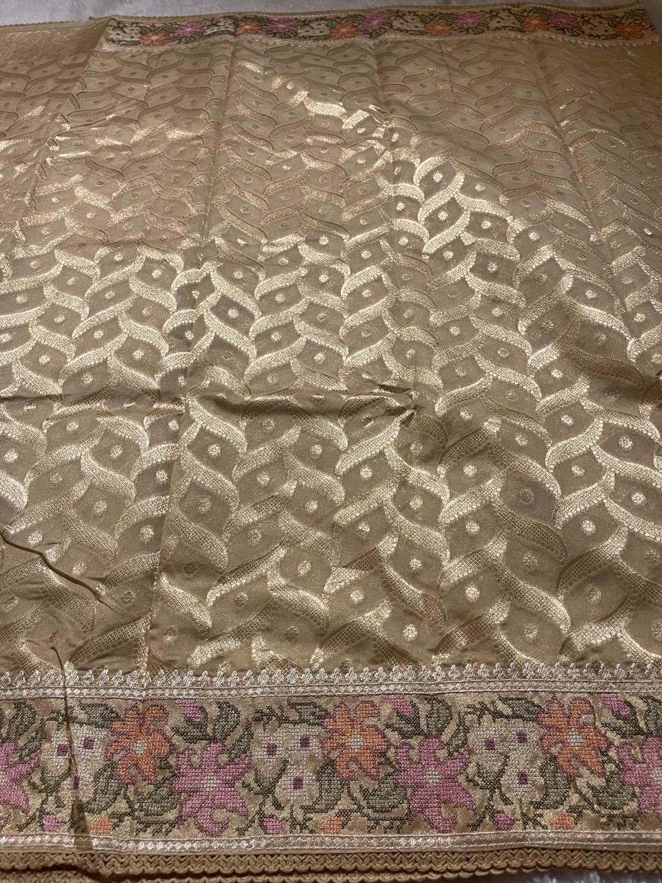ANAHA-FLORA BEIGE SAREE - Image 3