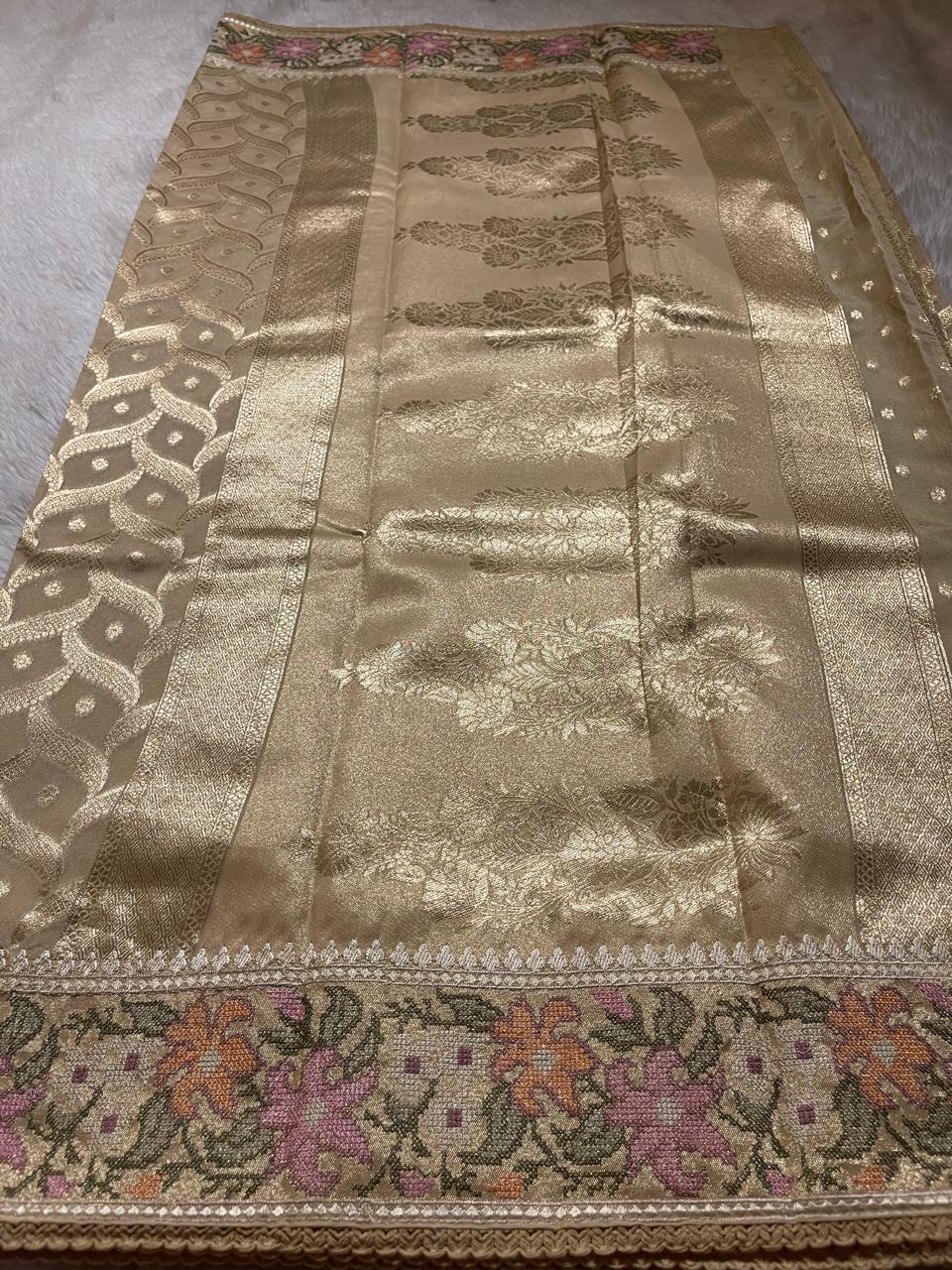 ANAHA-FLORA BEIGE SAREE - Image 7