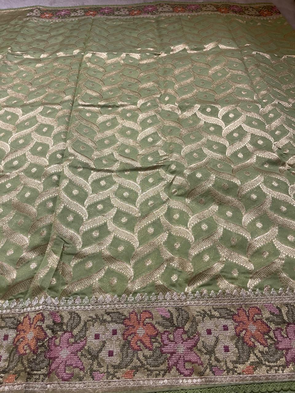 ANAHA-FLORA GREEN  SAREE - Image 3