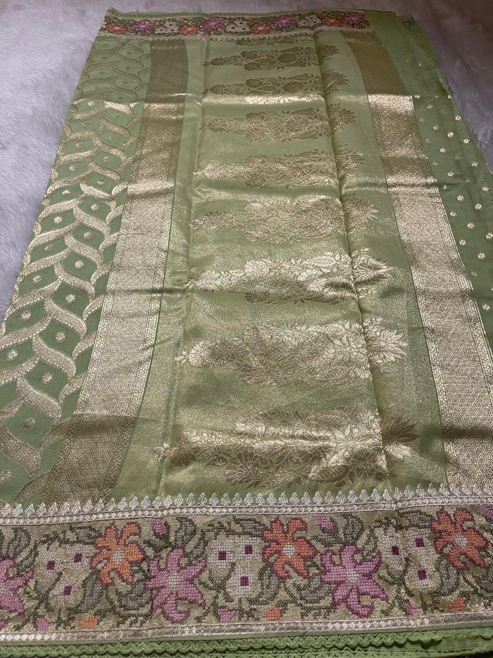 ANAHA-FLORA GREEN  SAREE - Image 6