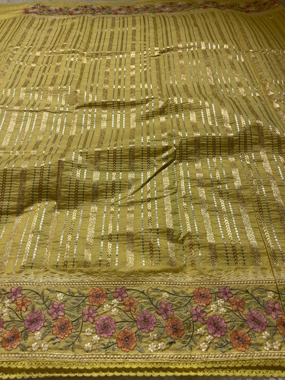 ANAHA-LIME YELLOW SAREE - Image 4