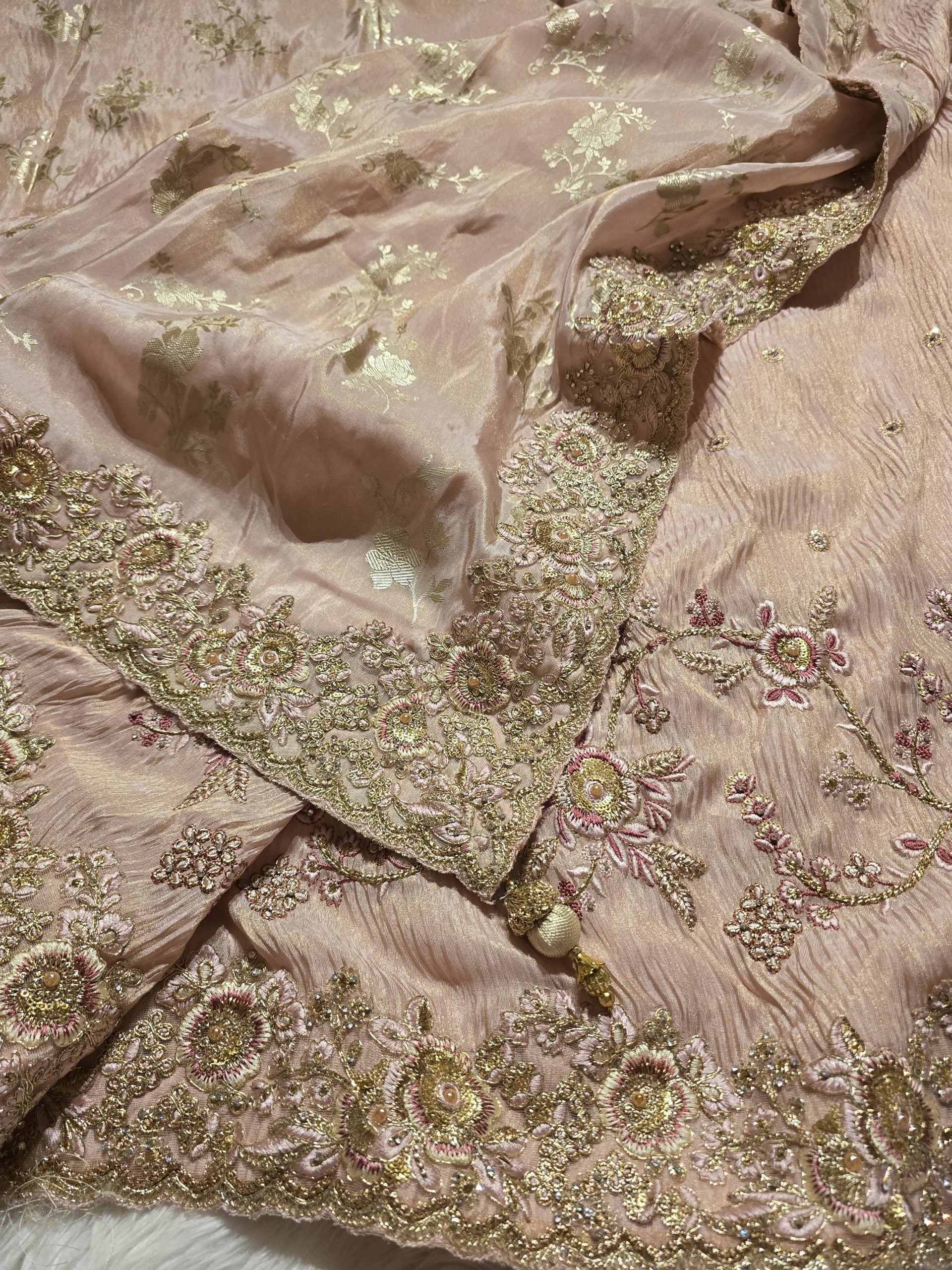 ANIKA BRIDAL EDIT-BABY PINK SAREE - Image 3