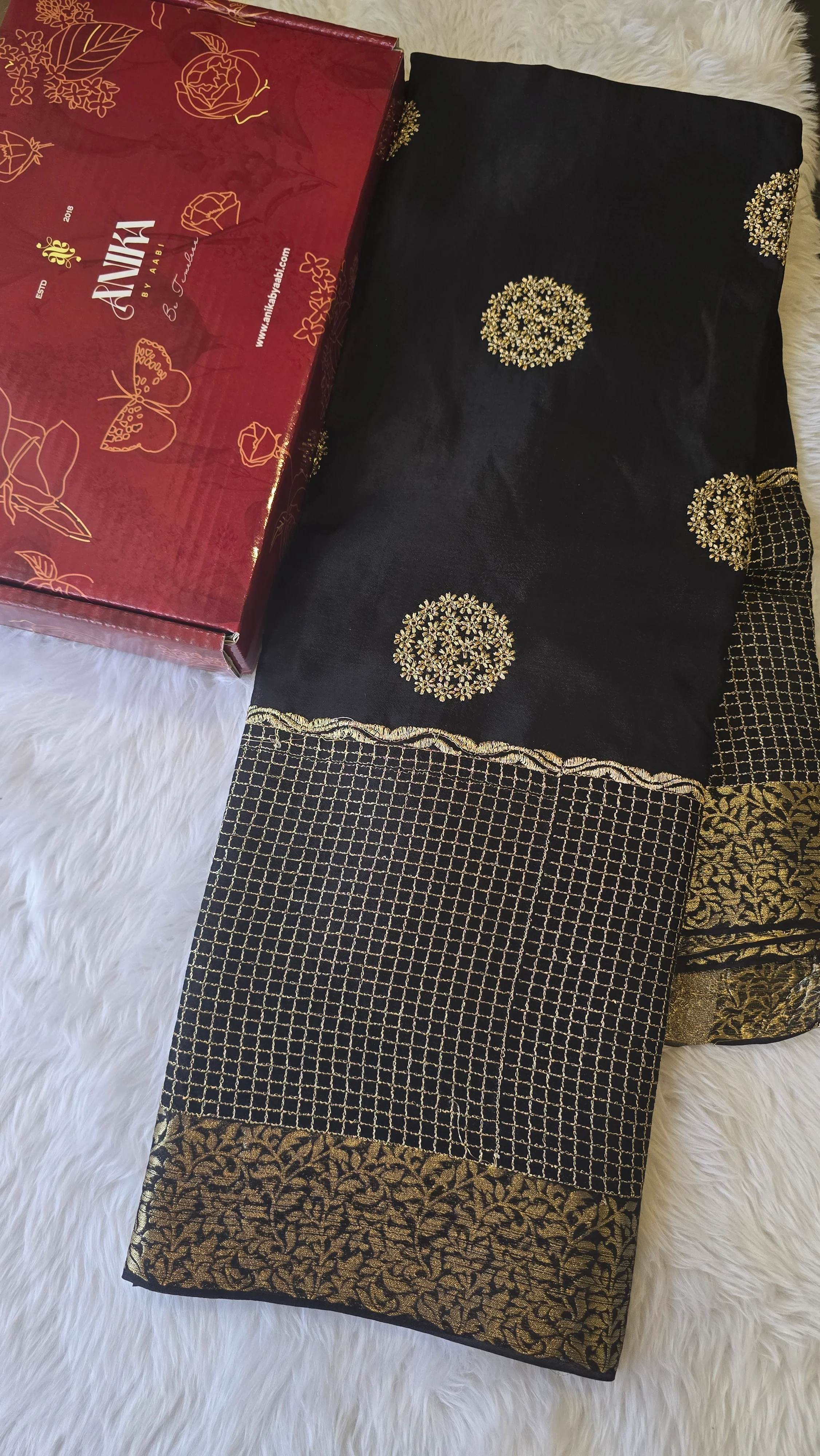 CHINON SILK SAREE-BLACK - Image 5