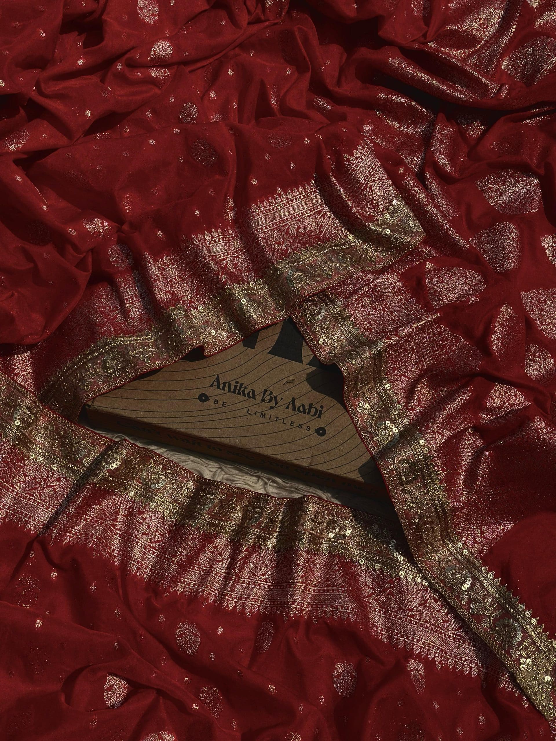 BOLLYWOOD RED - Semi Georgette silk saree - Image 5