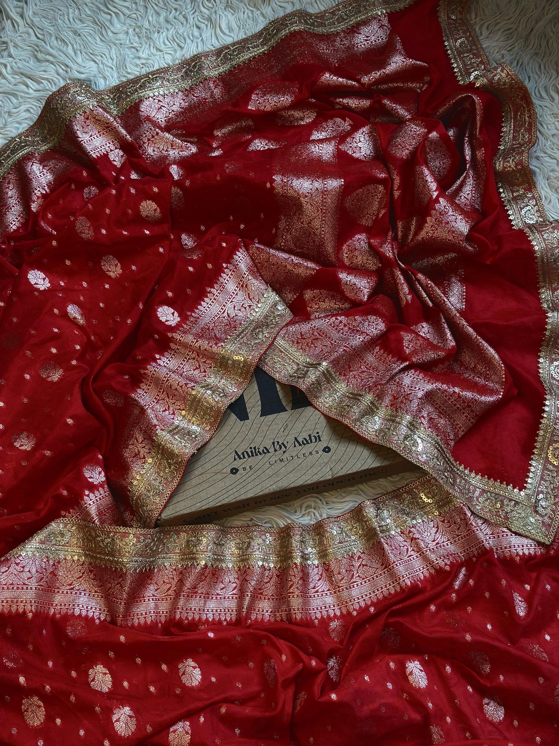 BOLLYWOOD RED - Semi Georgette silk saree - Image 7