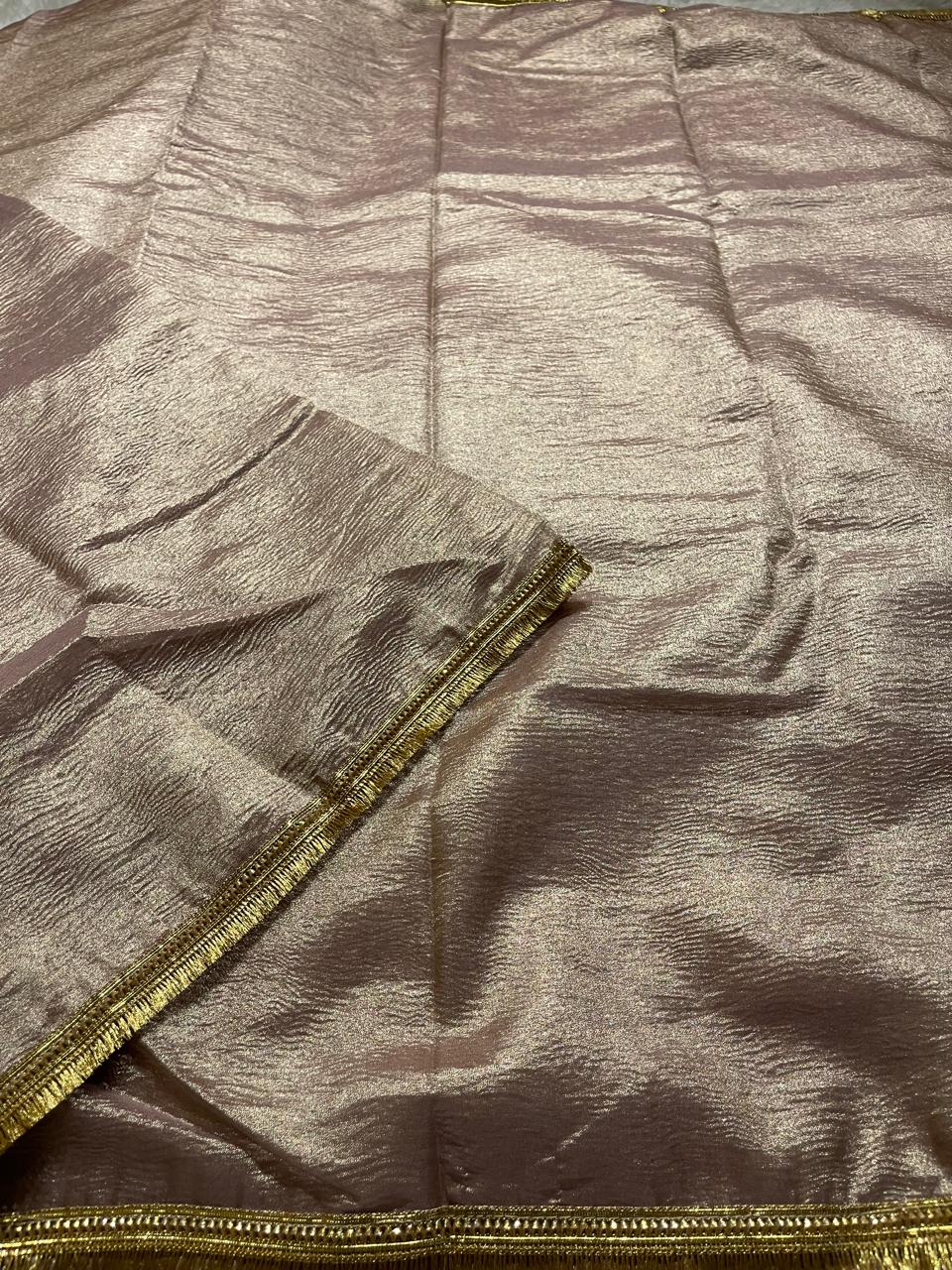 CRUSH LACE-BROWN ROSY SAREE - Image 5