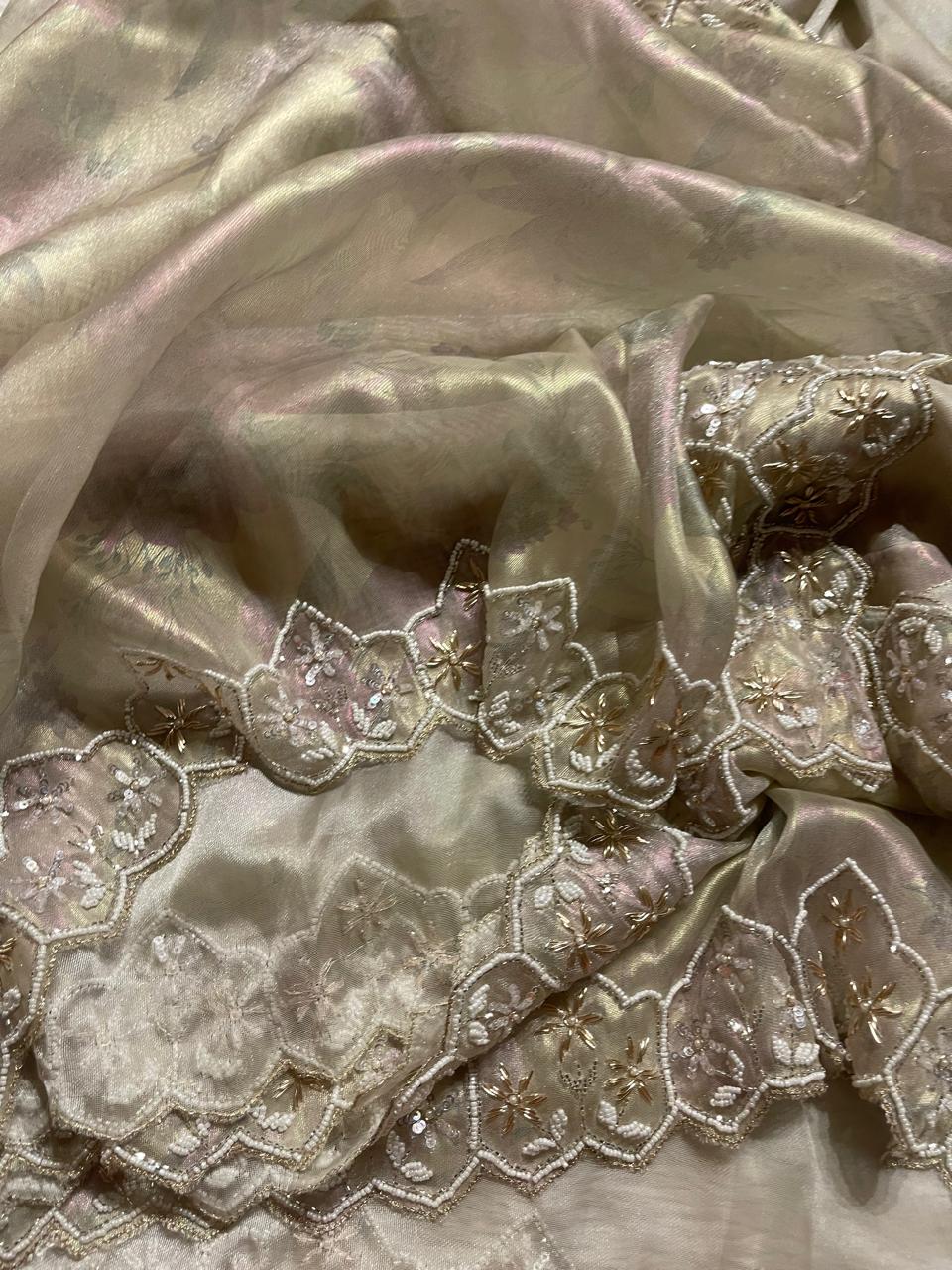 DAFFODIL-BEIGE CREAM SAREE - Image 7