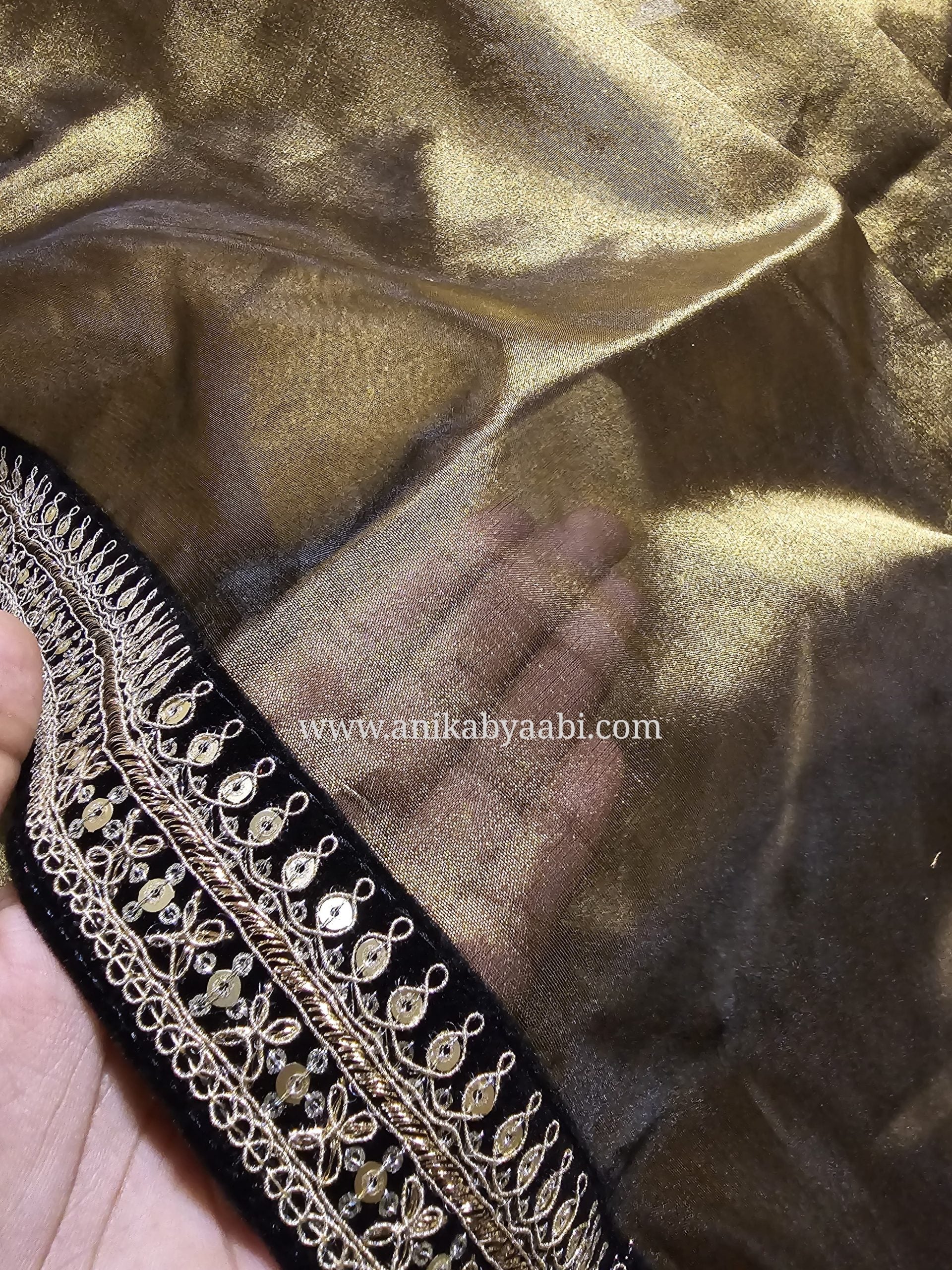 DP-GOLD TISSUE SAREE - Image 7