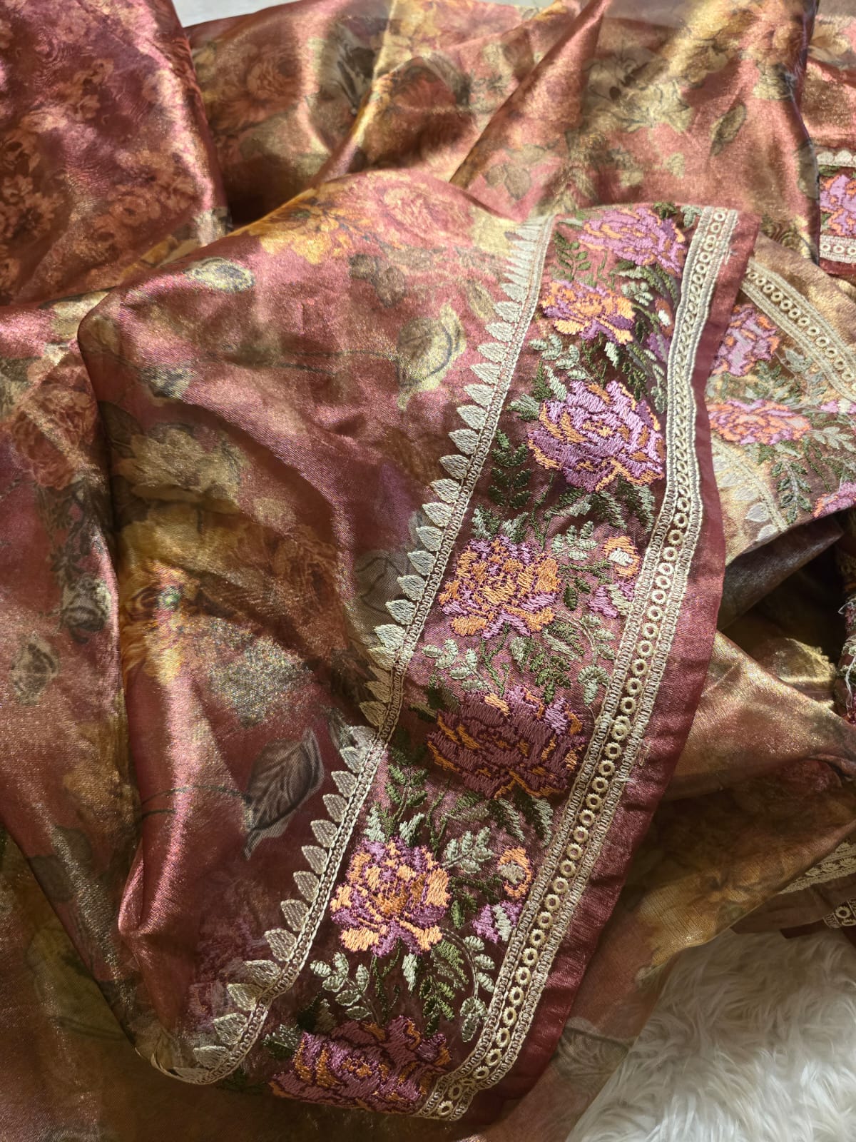 HEERAMANDI-RUSTIC MAVUE SAREE - Image 3