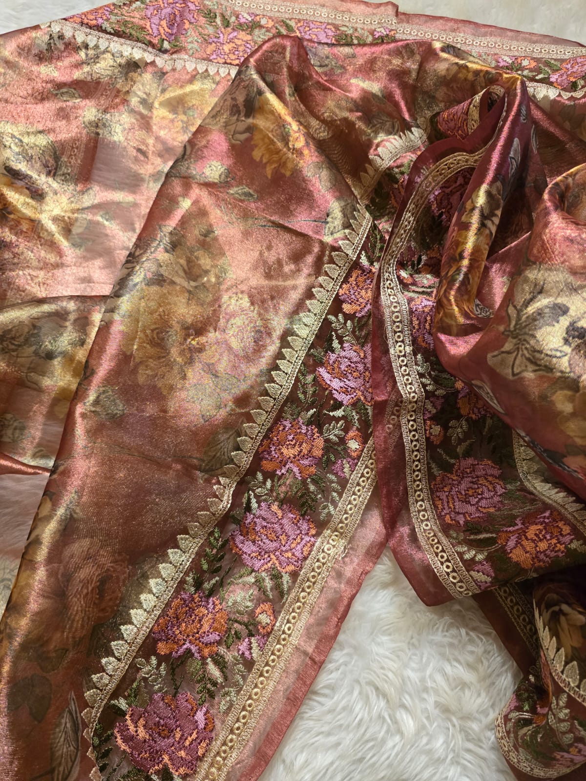 HEERAMANDI-RUSTIC MAVUE SAREE - Image 4