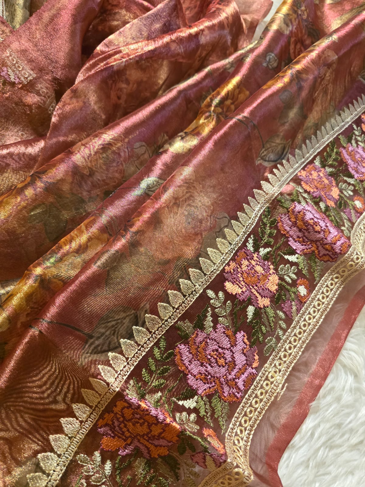HEERAMANDI-RUSTIC MAVUE SAREE - Image 5