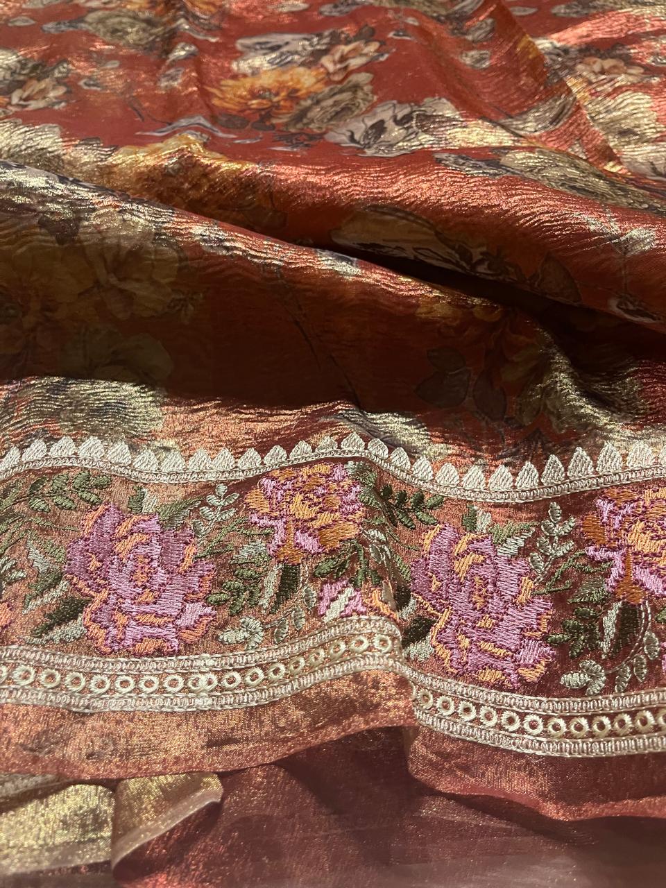 HEERAMANDI CRUSH-RUSTIC MAUVE SAREE - Image 3