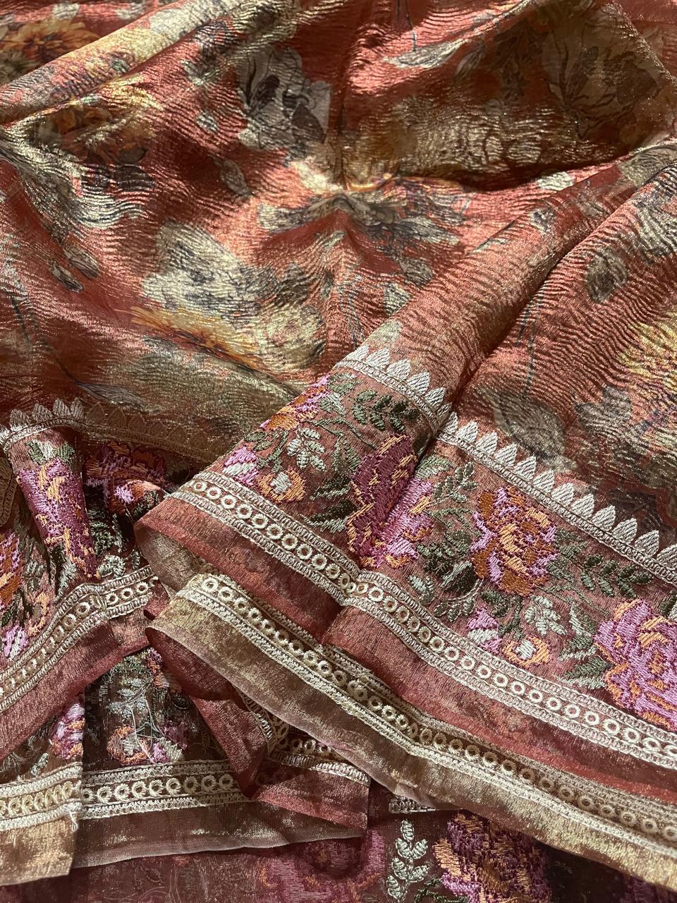 HEERAMANDI CRUSH-RUSTIC MAUVE SAREE - Image 5