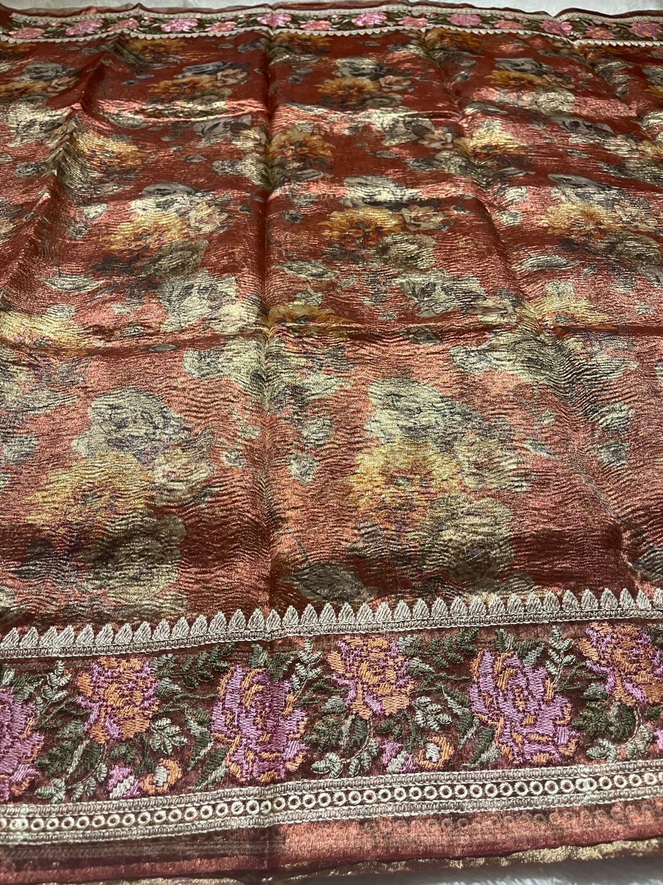 HEERAMANDI CRUSH-RUSTIC MAUVE SAREE - Image 6