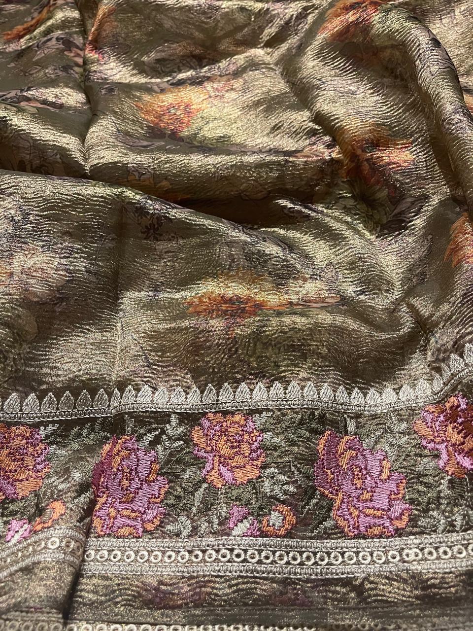 HEERAMANDI CRUSH-SAGE GREEN SAREE - Image 3