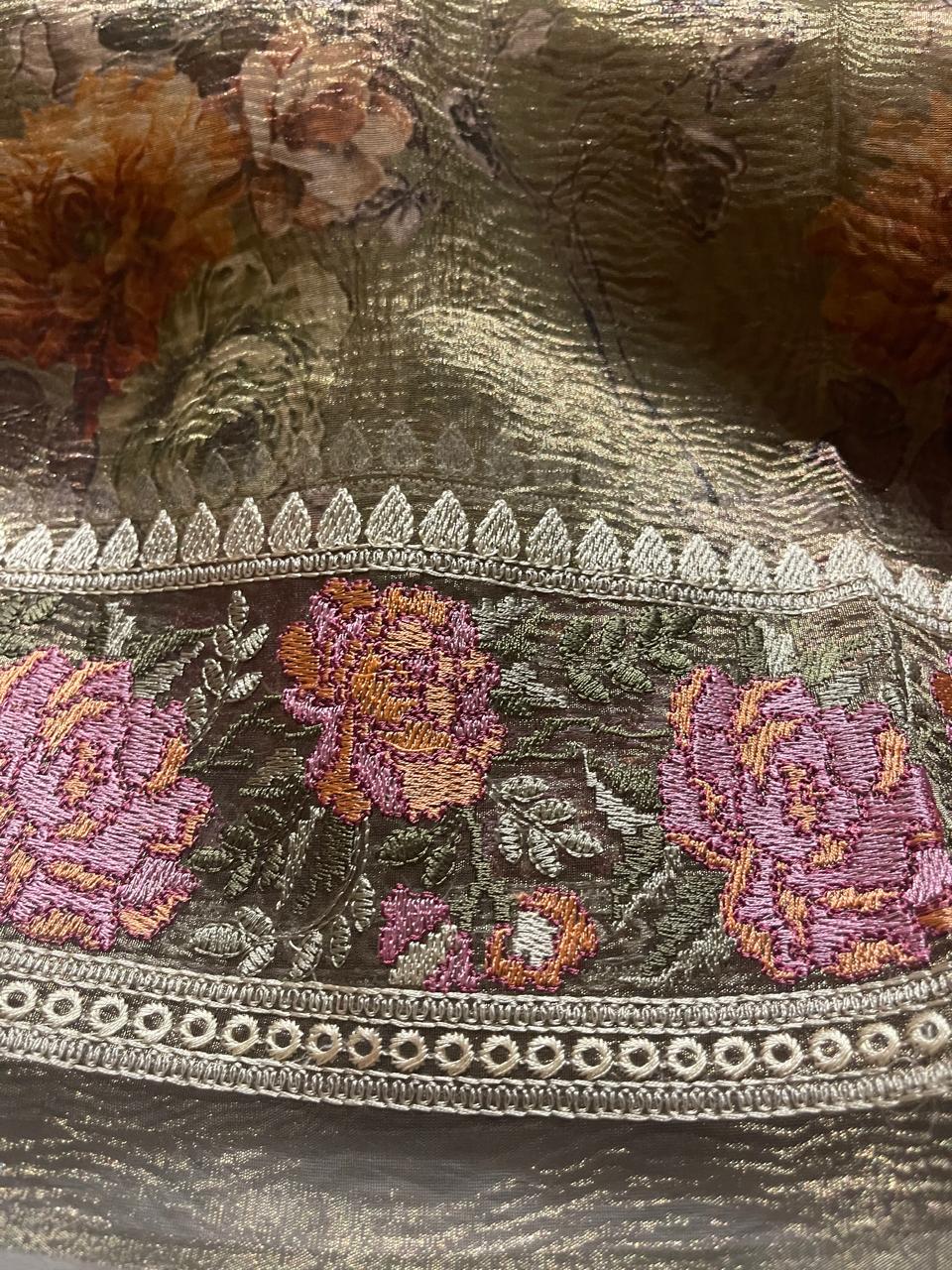 HEERAMANDI CRUSH-SAGE GREEN SAREE - Image 7