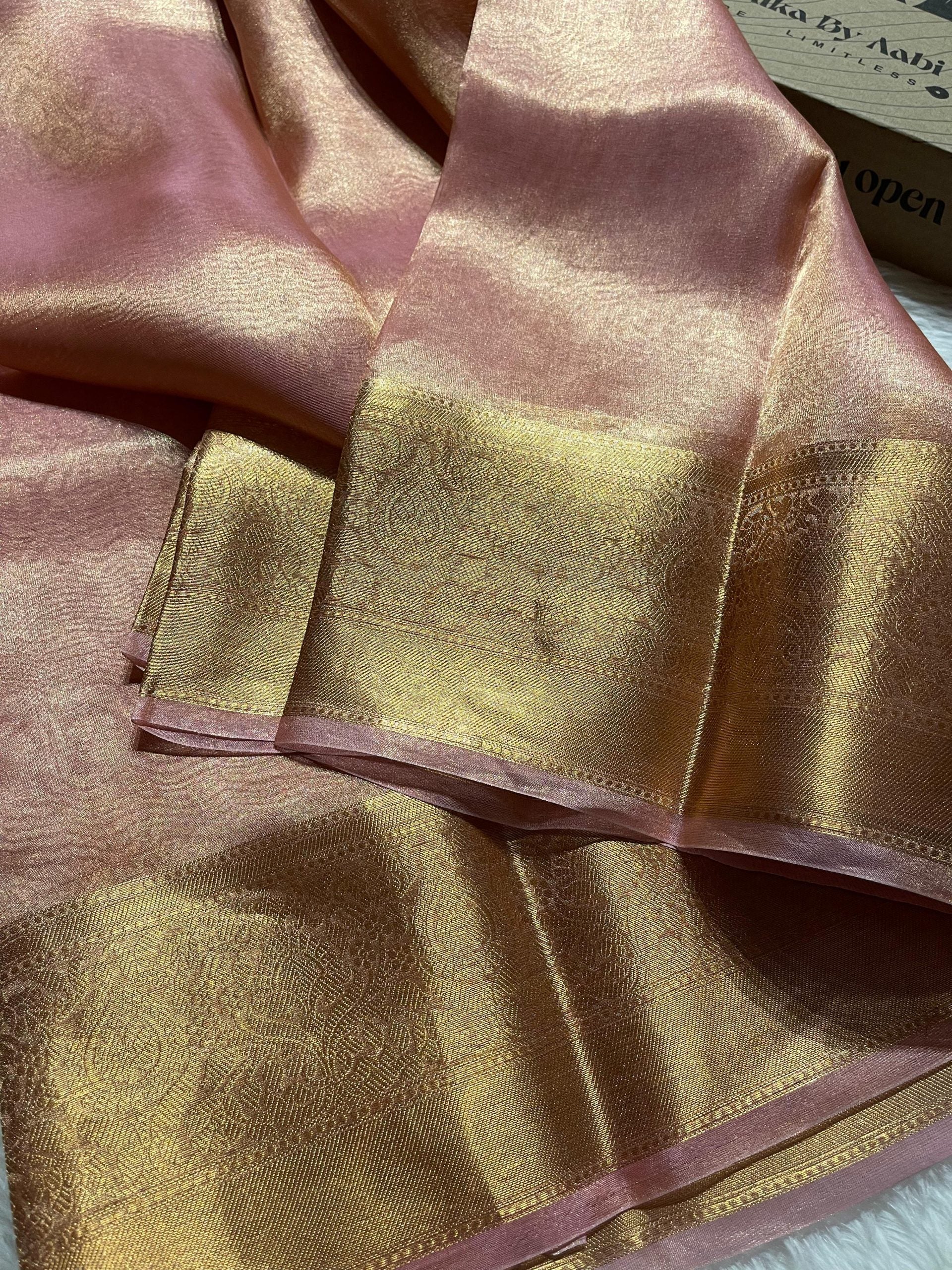 KALKI-ROSEGOLD PINK BRIDAL EDIT SAREE - Image 6