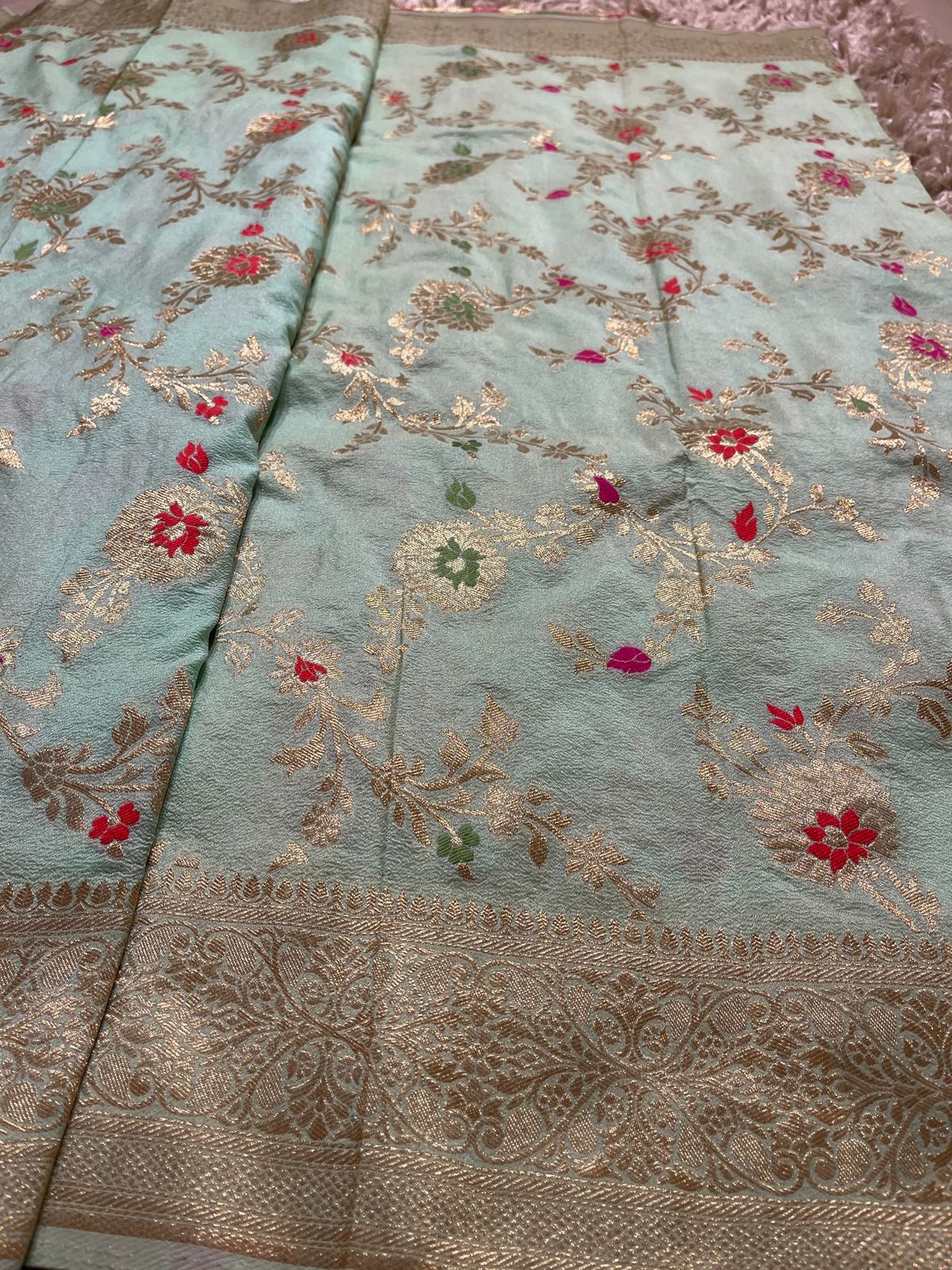 KASI -PASTEL SEA GREEN SAREE - Image 3