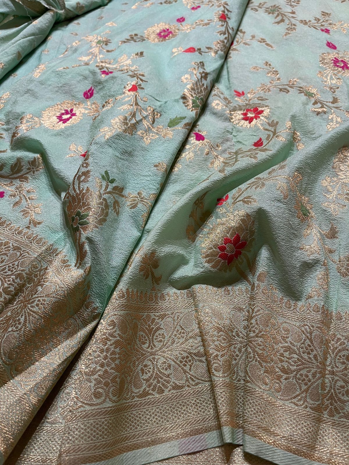 KASI -PASTEL SEA GREEN SAREE - Image 4