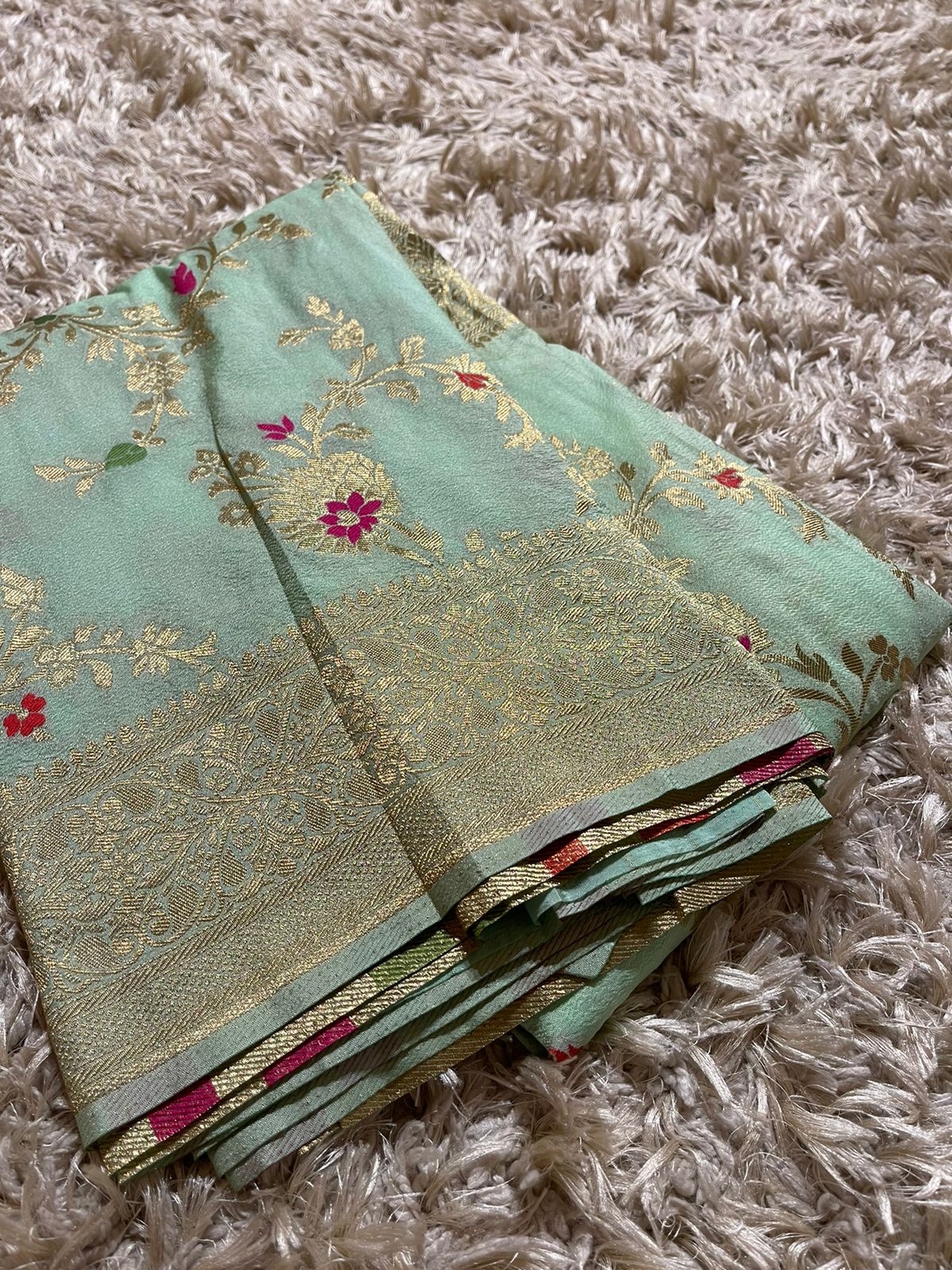 KASI -PASTEL SEA GREEN SAREE - Image 5