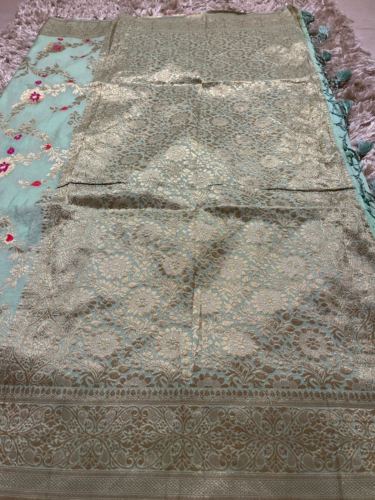 KASI -PASTEL SEA GREEN SAREE - Image 8