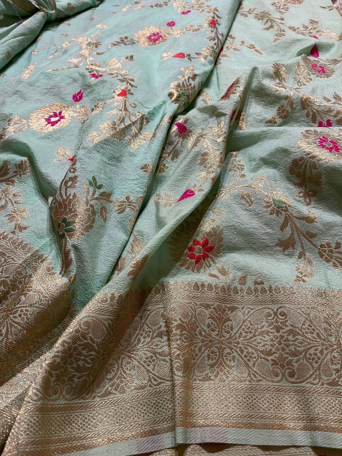 KASI -PASTEL SEA GREEN SAREE - Image 9