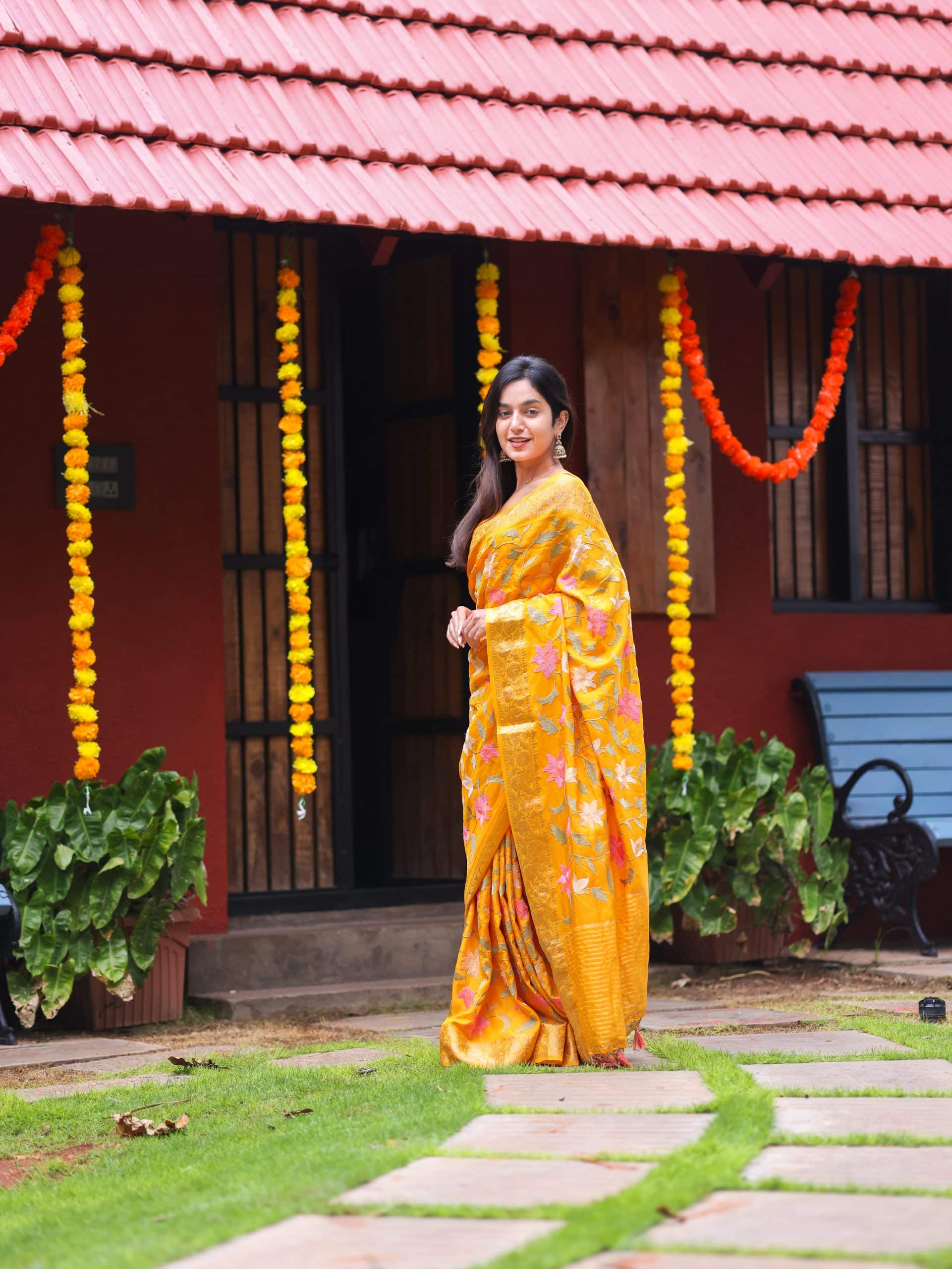 KIRTI-YELLOW SAREE - Image 9