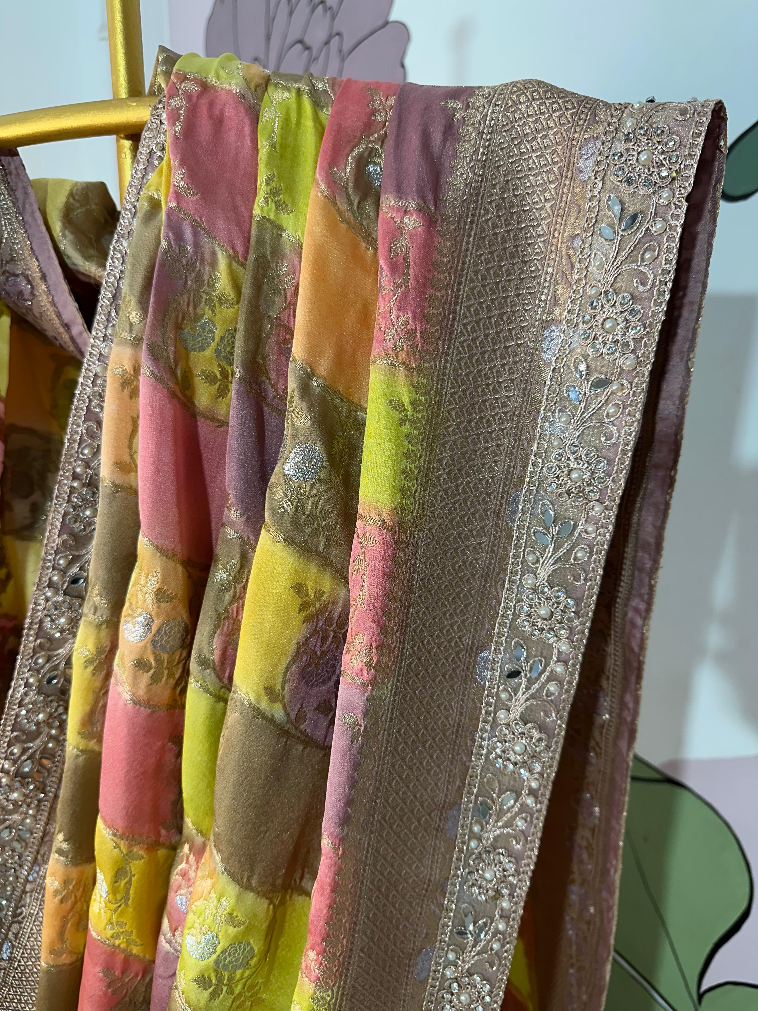 RAINBOW MUSHRO SILK SAREE - Luxe - Image 3