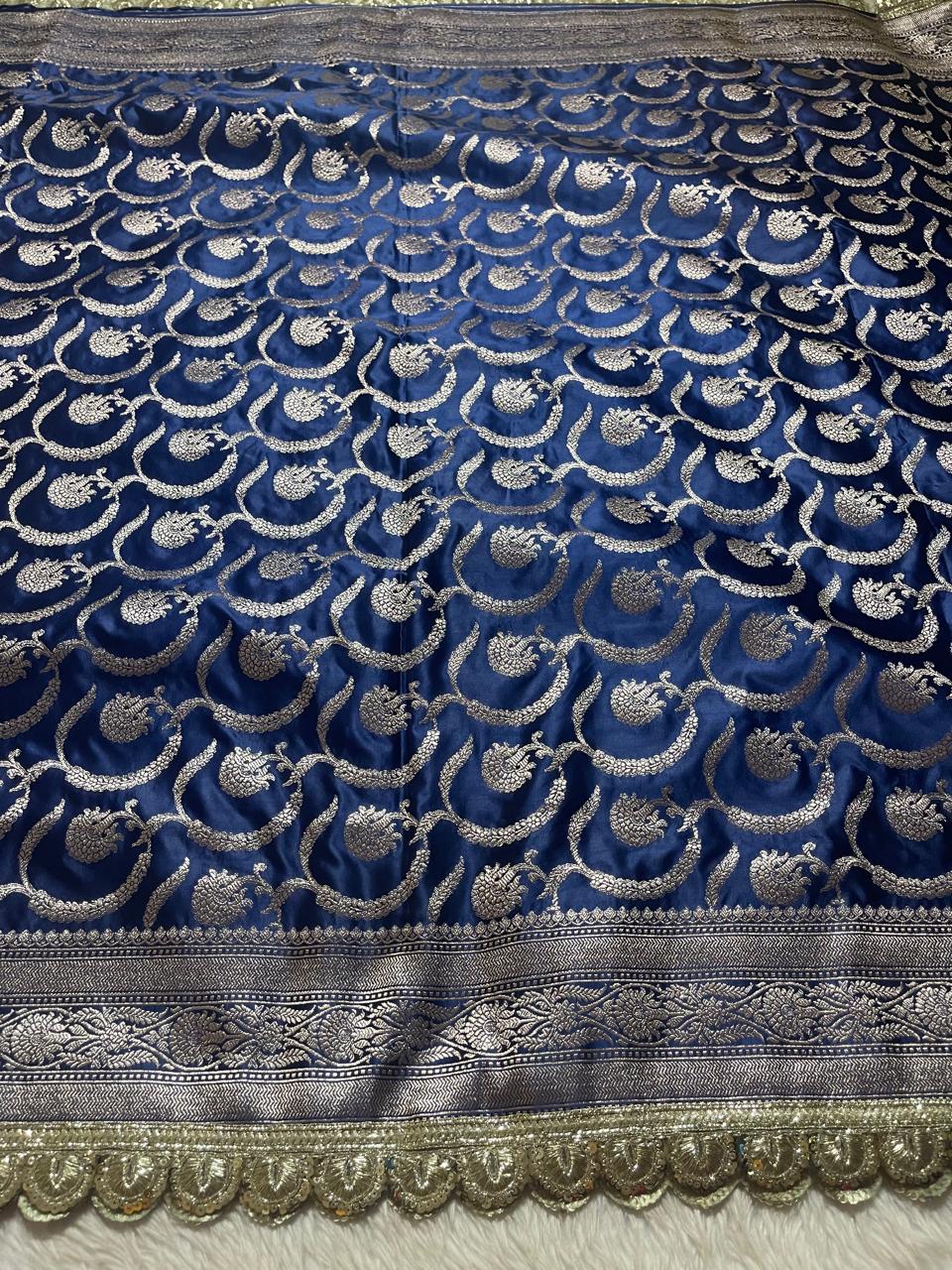 MUSHRO LACE-NAVY BLUE SAREE - Image 3