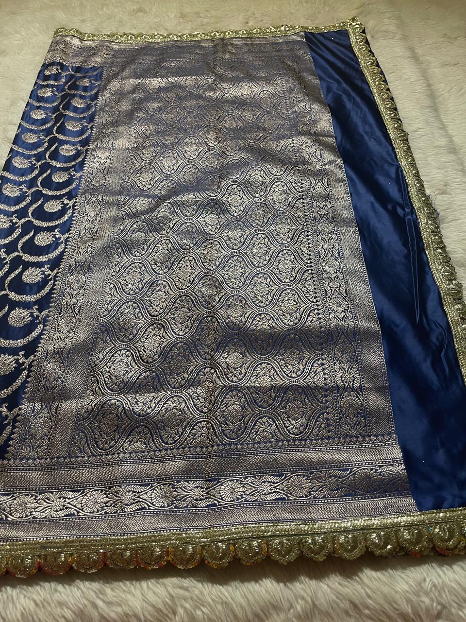 MUSHRO LACE-NAVY BLUE SAREE - Image 6