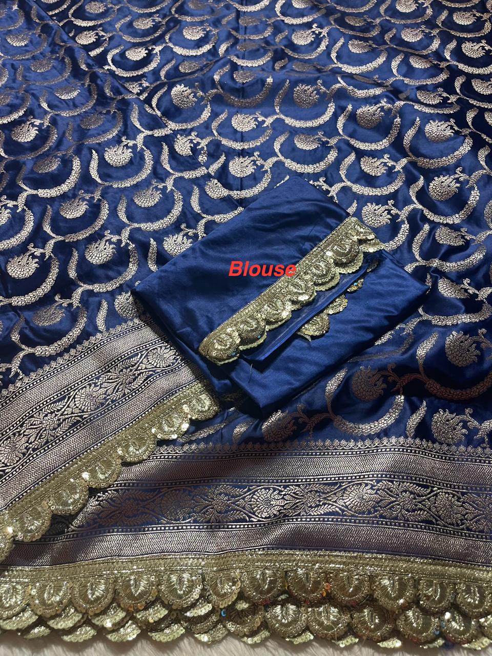 MUSHRO LACE-NAVY BLUE SAREE - Image 7