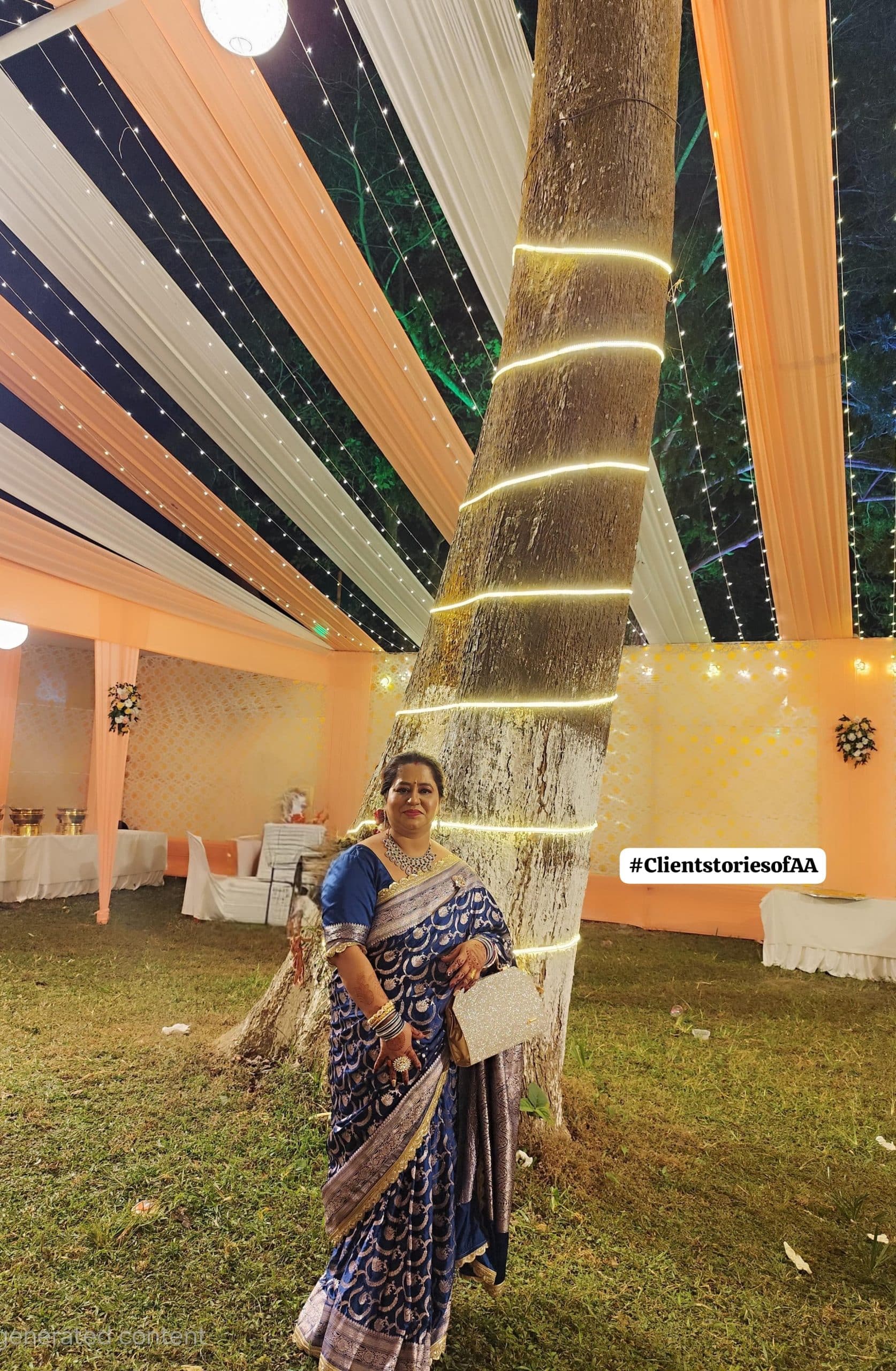 MUSHRO LACE-NAVY BLUE SAREE - Image 8