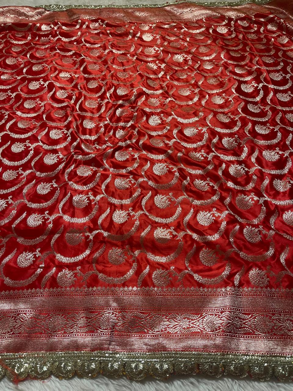 MUSHRO LACE-RED SAREE - Image 5