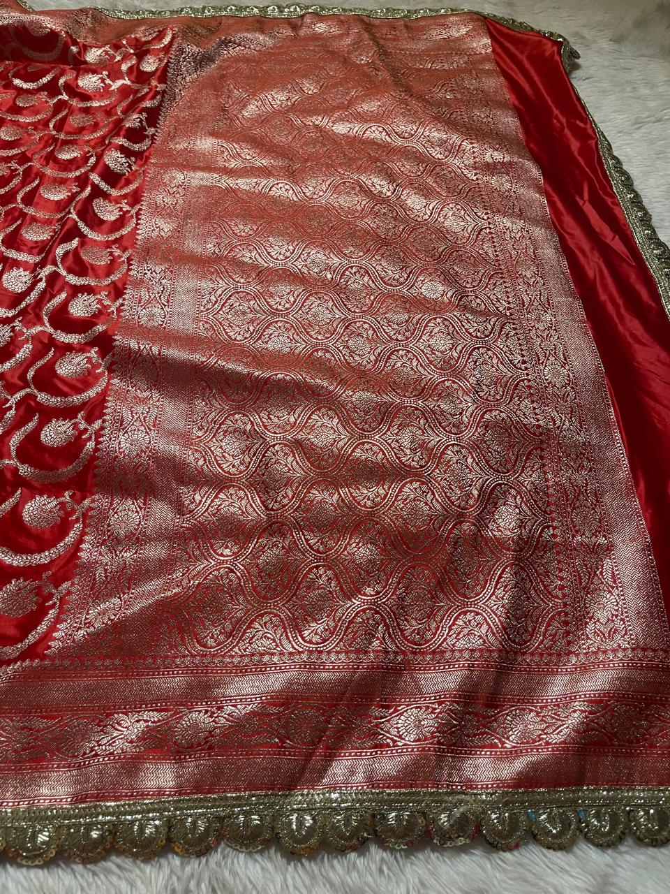MUSHRO LACE-RED SAREE - Image 6