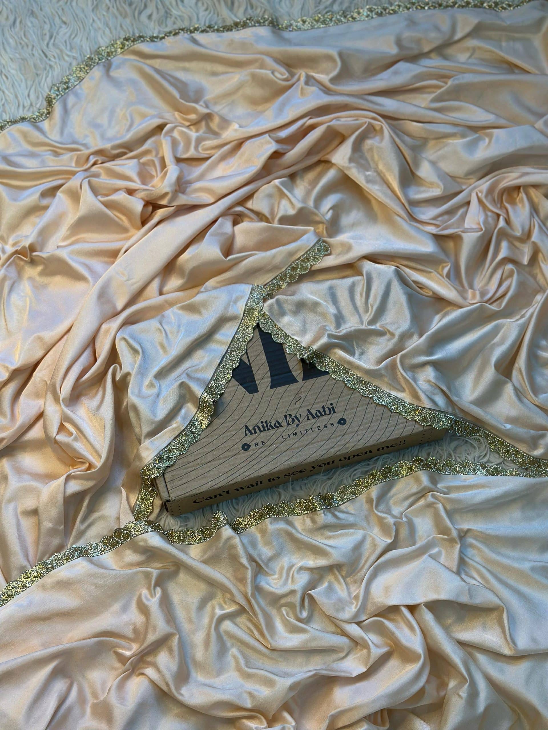 NAYAN SATIN LACE SATIN - BEIGE - Image 4