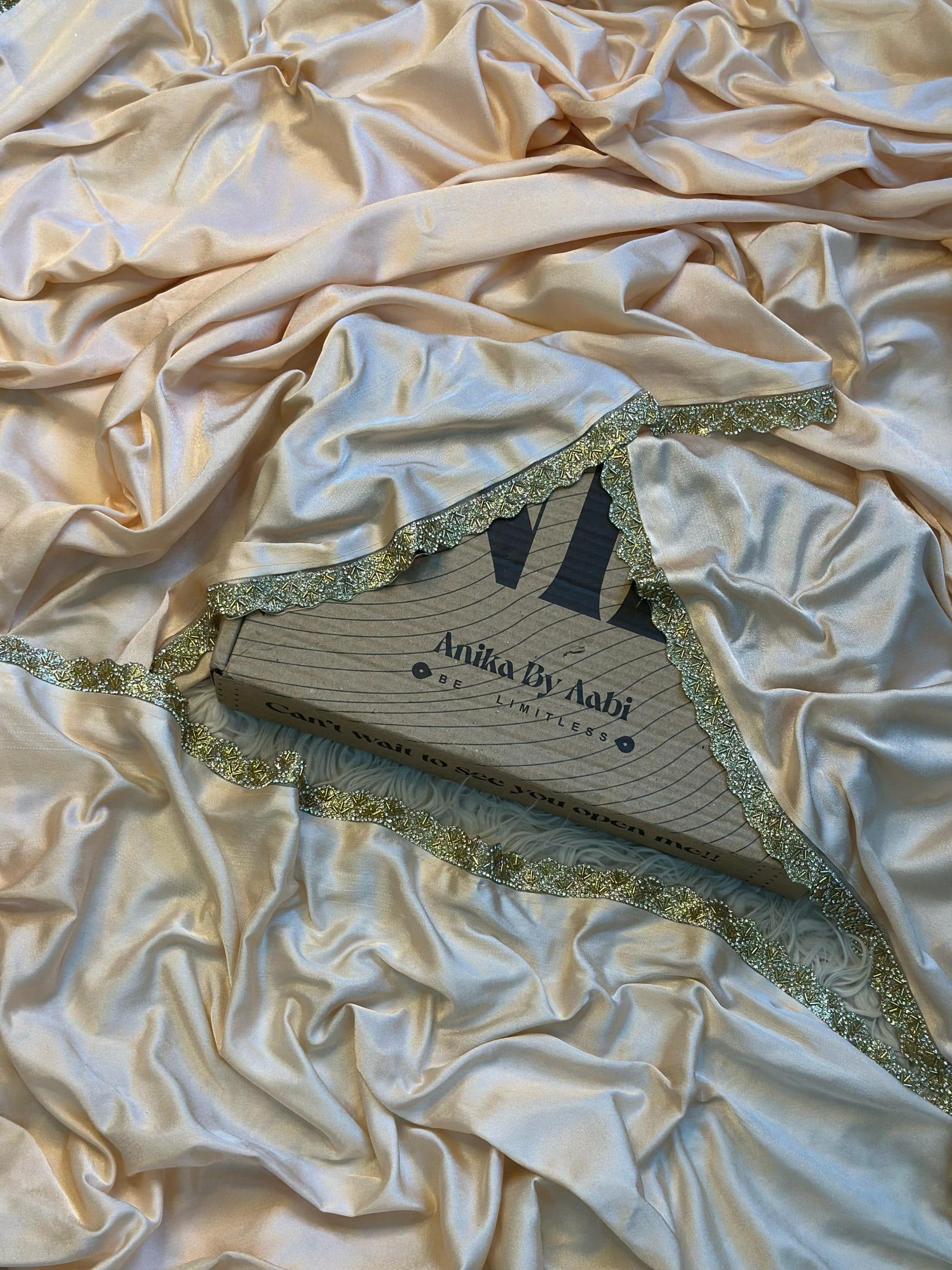 NAYAN SATIN LACE SATIN - BEIGE - Image 5