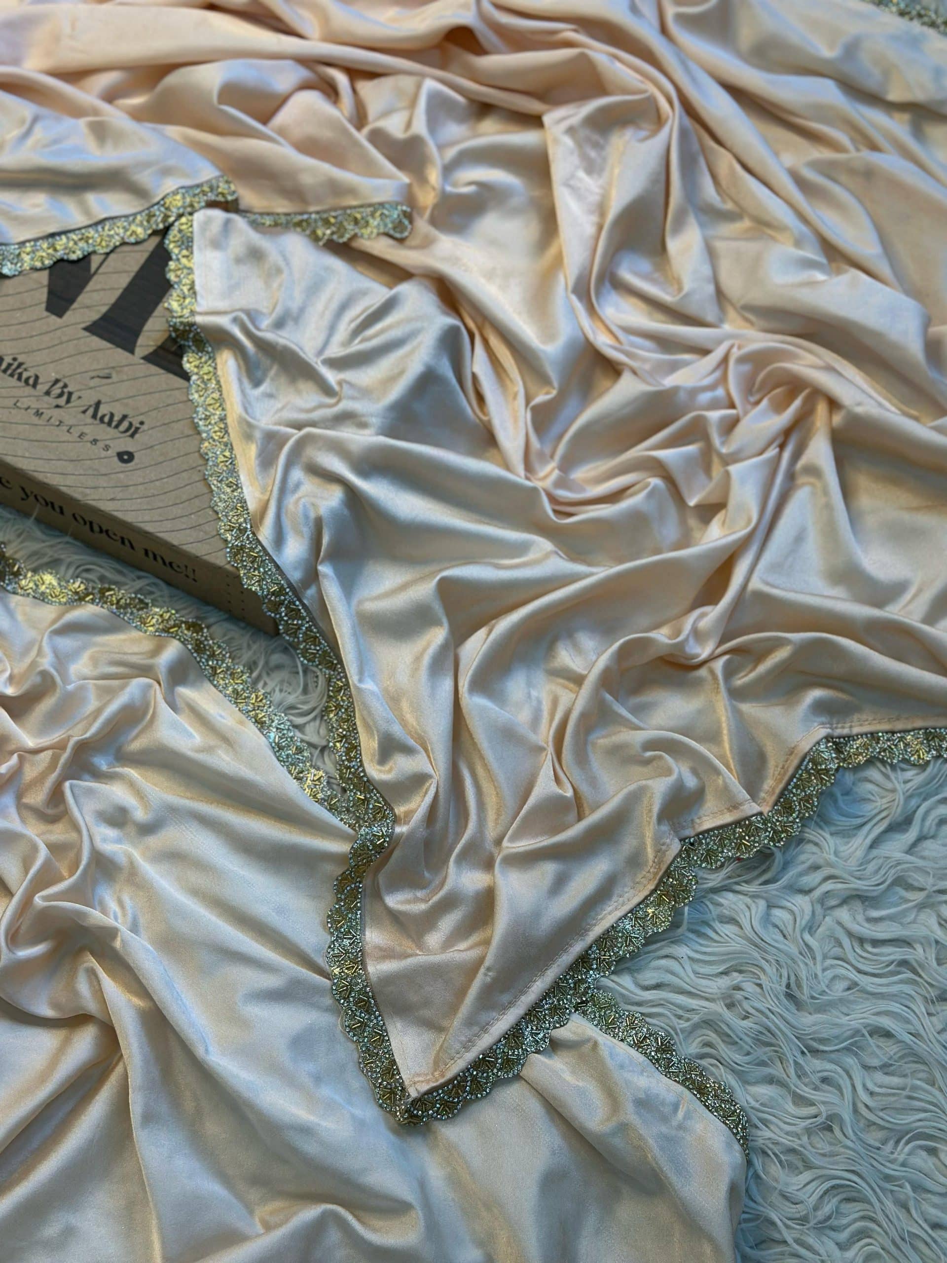 NAYAN SATIN LACE SATIN - BEIGE - Image 6