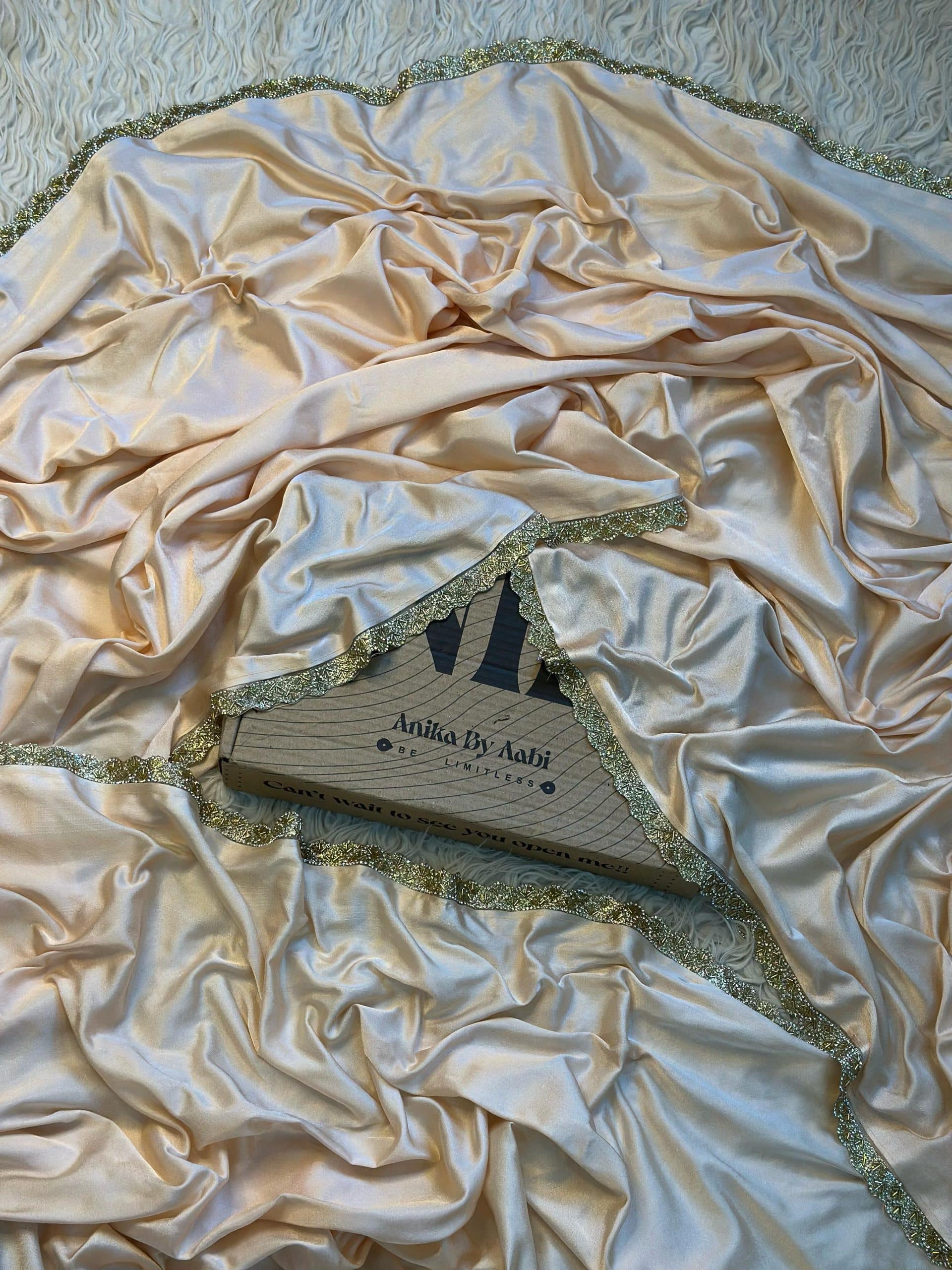 NAYAN SATIN LACE SATIN - BEIGE - Image 7