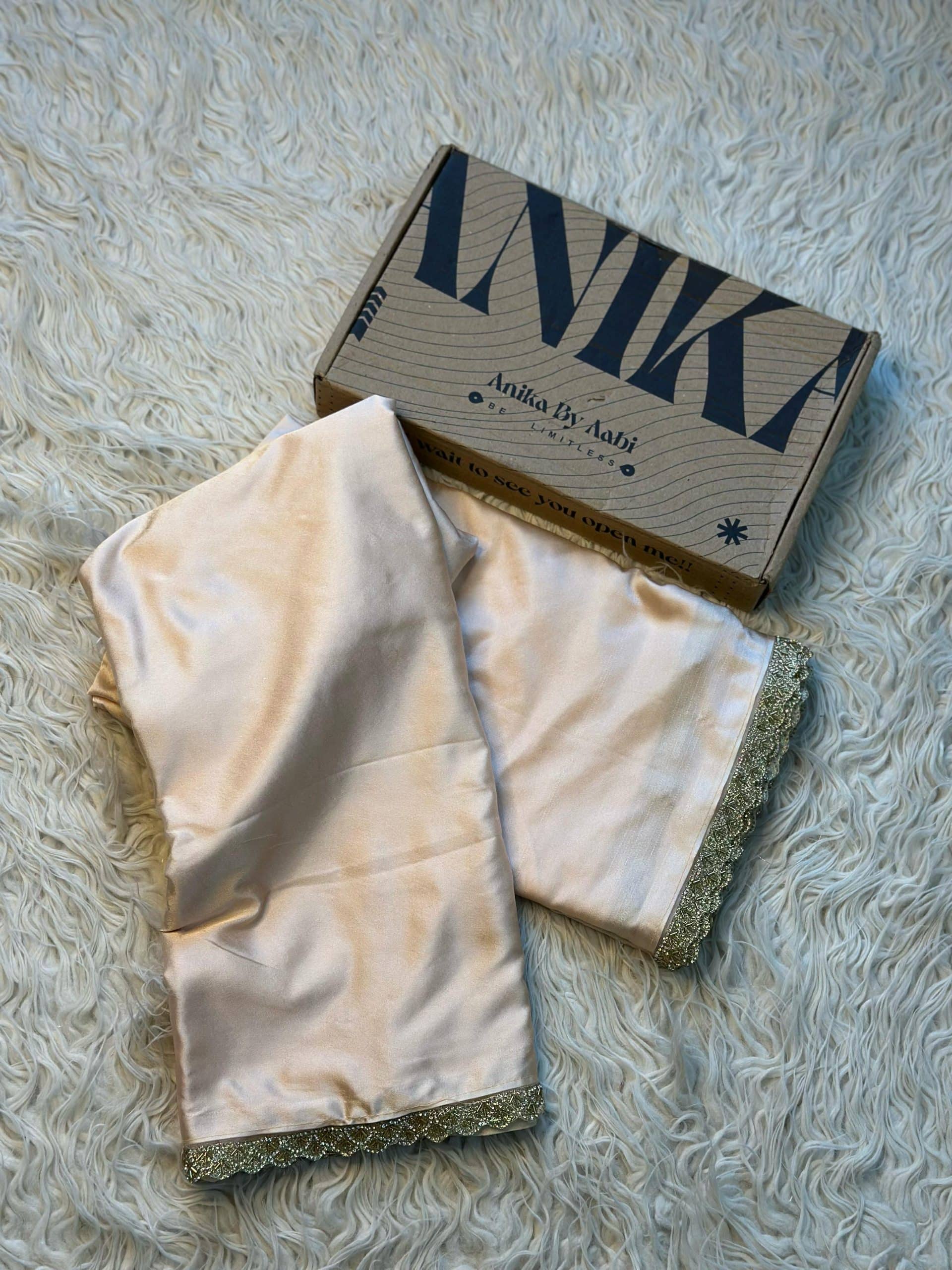 NAYAN SATIN LACE SATIN - BEIGE - Image 8