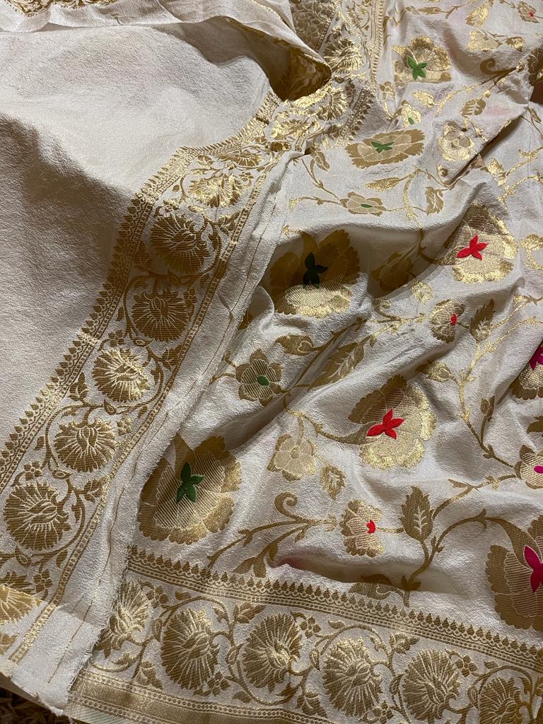 ONAM SERIES - KASI HALF WHITE SAREE - Image 5